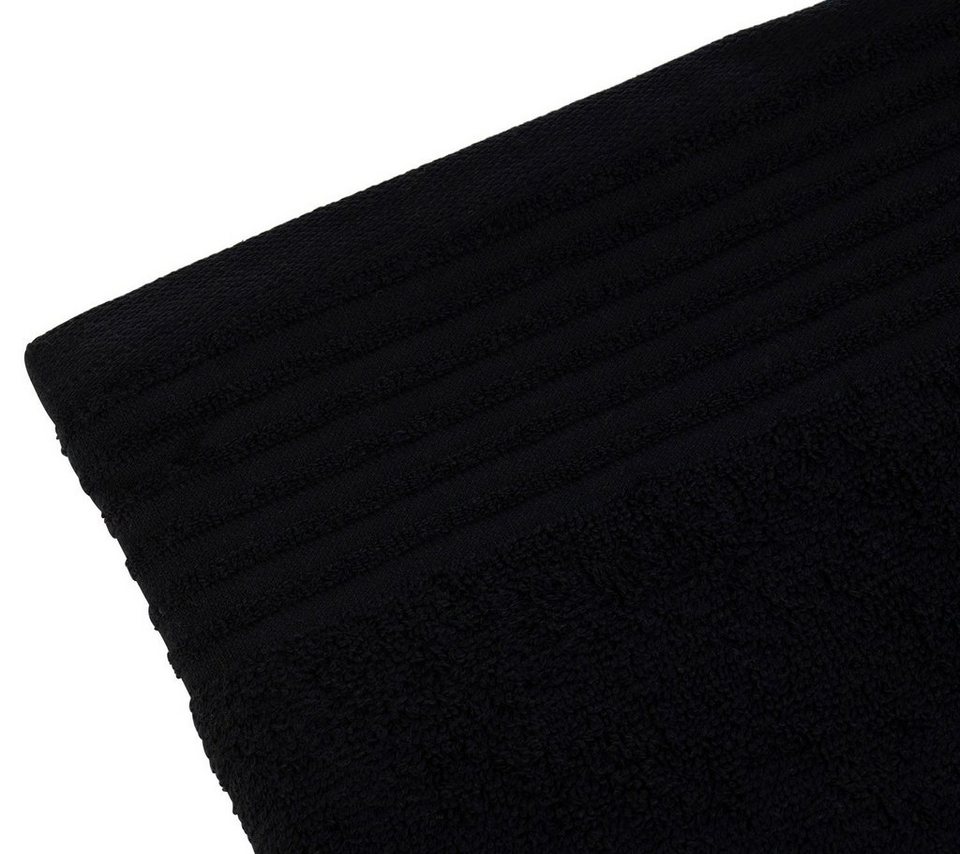 Gözze Handtuch HAMBURG, 50 x 100 cm, Schwarz, Unifarben, Baumwolle (1-St),  waschbar bei 60 °C und trocknergeeignet