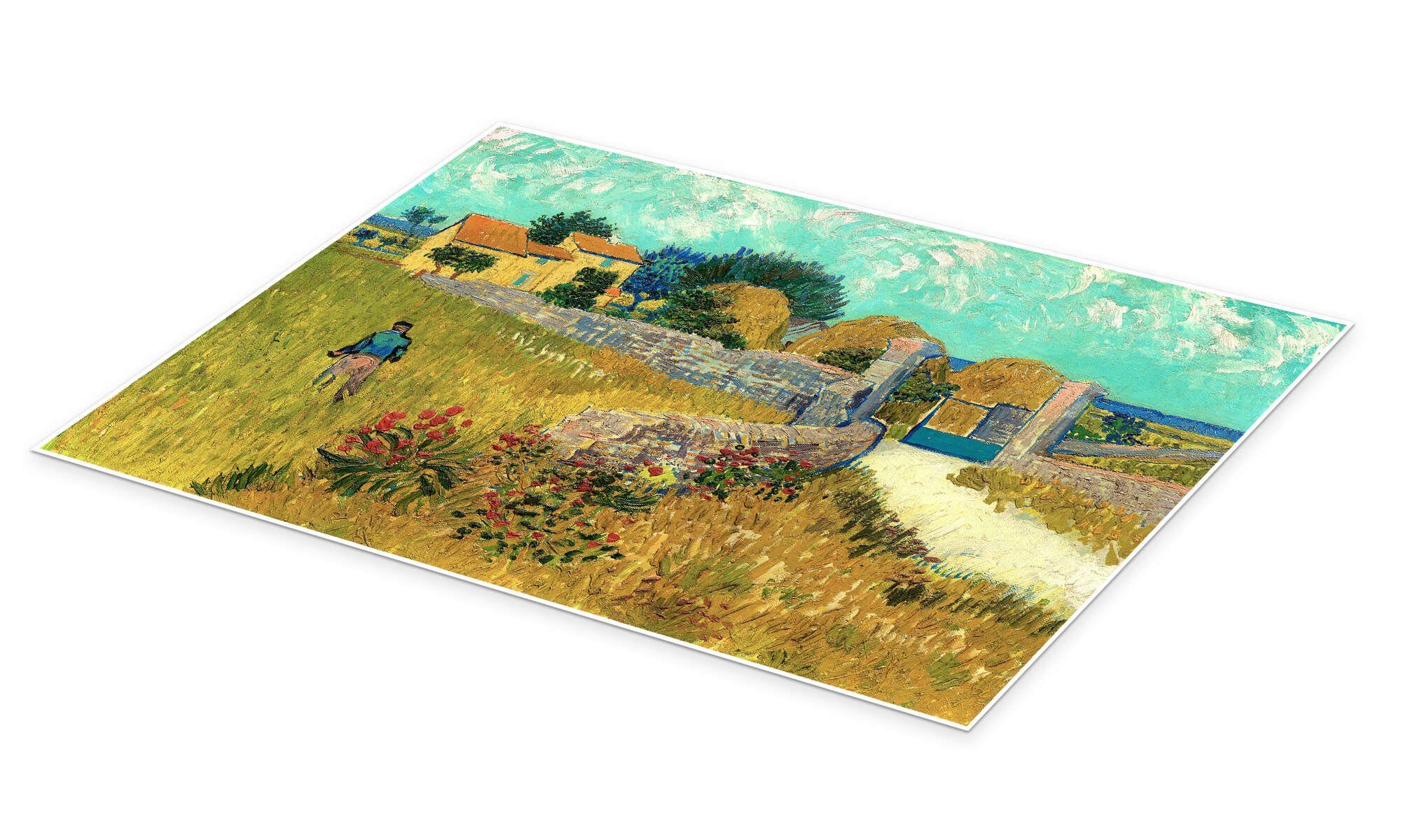 Posterlounge Wandbild Bauernhaus in der Provence, Vincent van Gogh, erhältlich als Poster, Leinwandbild, Wandsticker oder Acrylglasbild