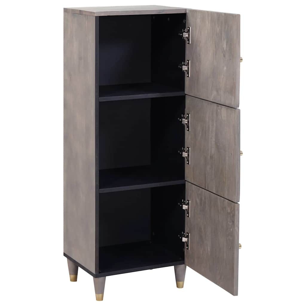 vidaXL Highboard Highboard Grau und Gold 40 x 33 x 110 cm Massivholz (1 St)