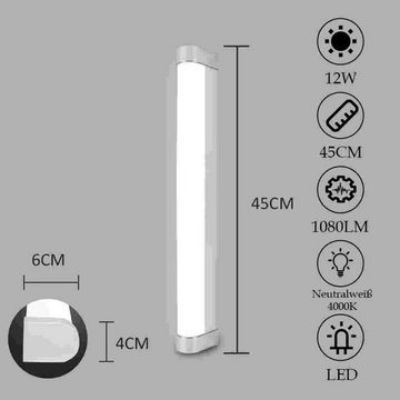 ZMH LED Spiegelleuchte Wandlampe 45CM Wasserdicht IP44, LED fest integriert, Kaltweiß