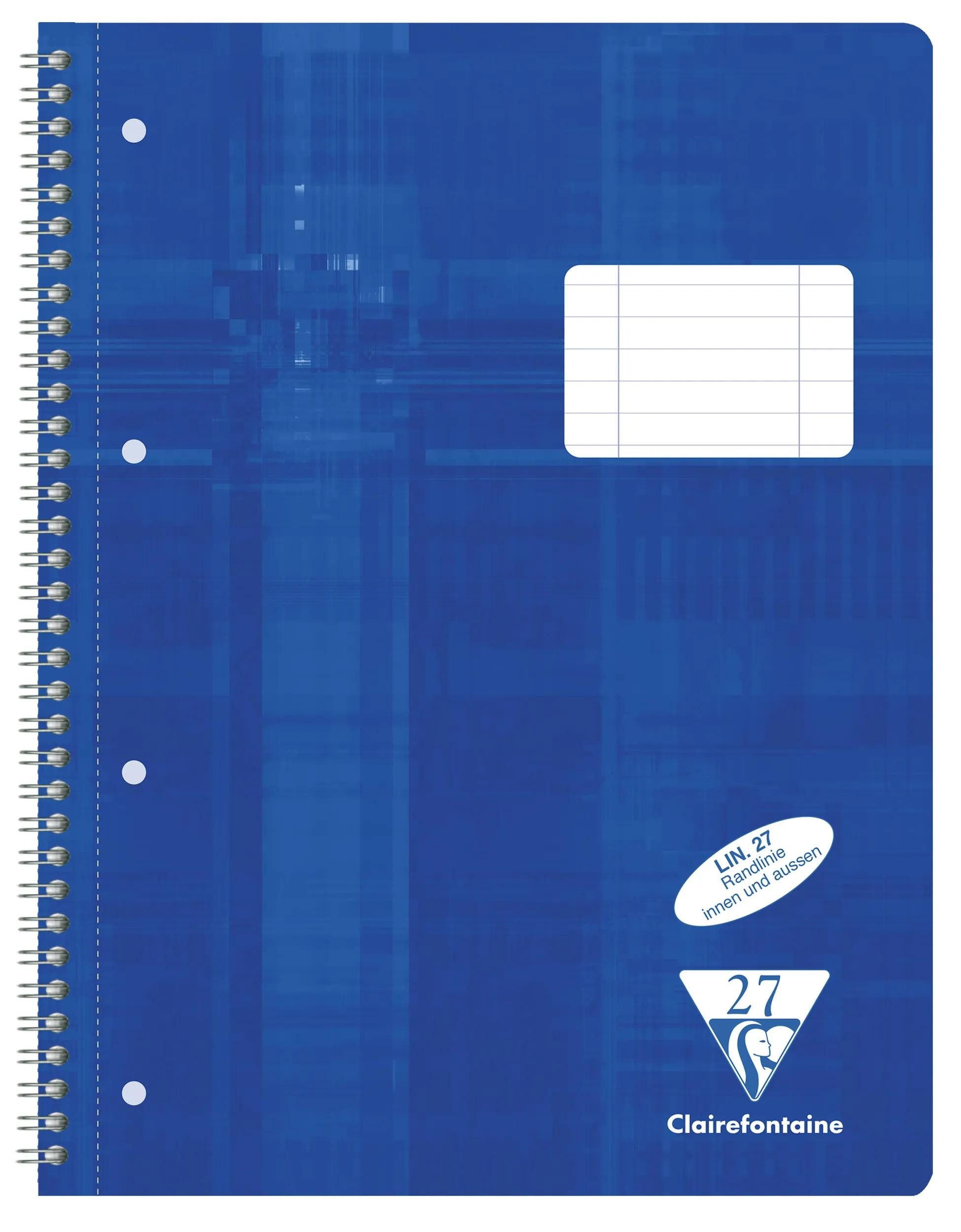 CLAIREFONTAINE Notizbuch 5x Collegeblock Ringbuchlochung DIN A4+ 80 Blatt Lin. 27 68256C