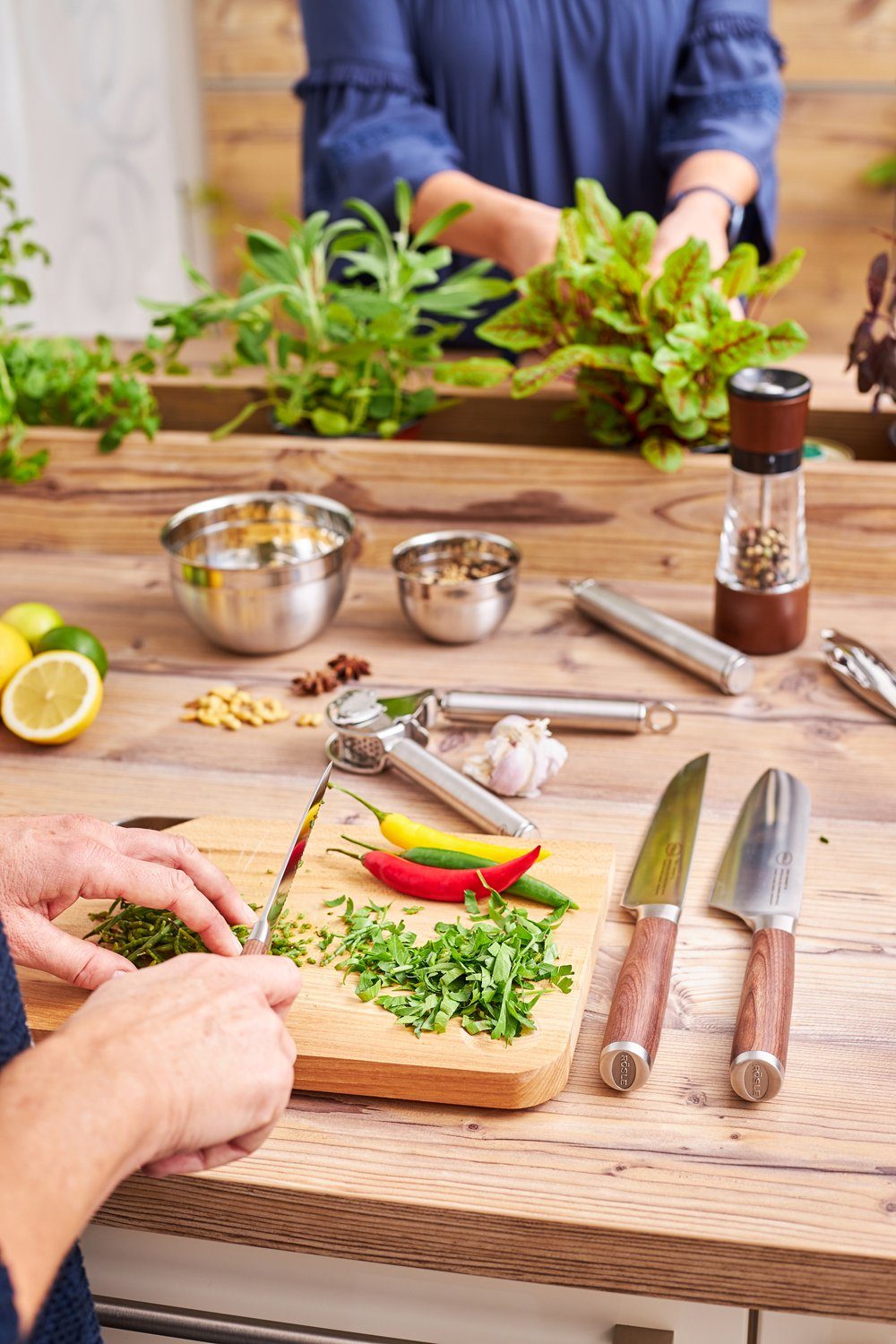 RÖSLE Santokumesser Masterclass, für Fleisch, Fisch und Gemüse, Made in Solingen, Klingenspezialstahl