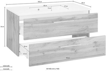 HELD MÖBEL Waschbeckenunterschrank Soria Badmöbel Waschtisch inkl. Waschbecken, Breite 100 cm