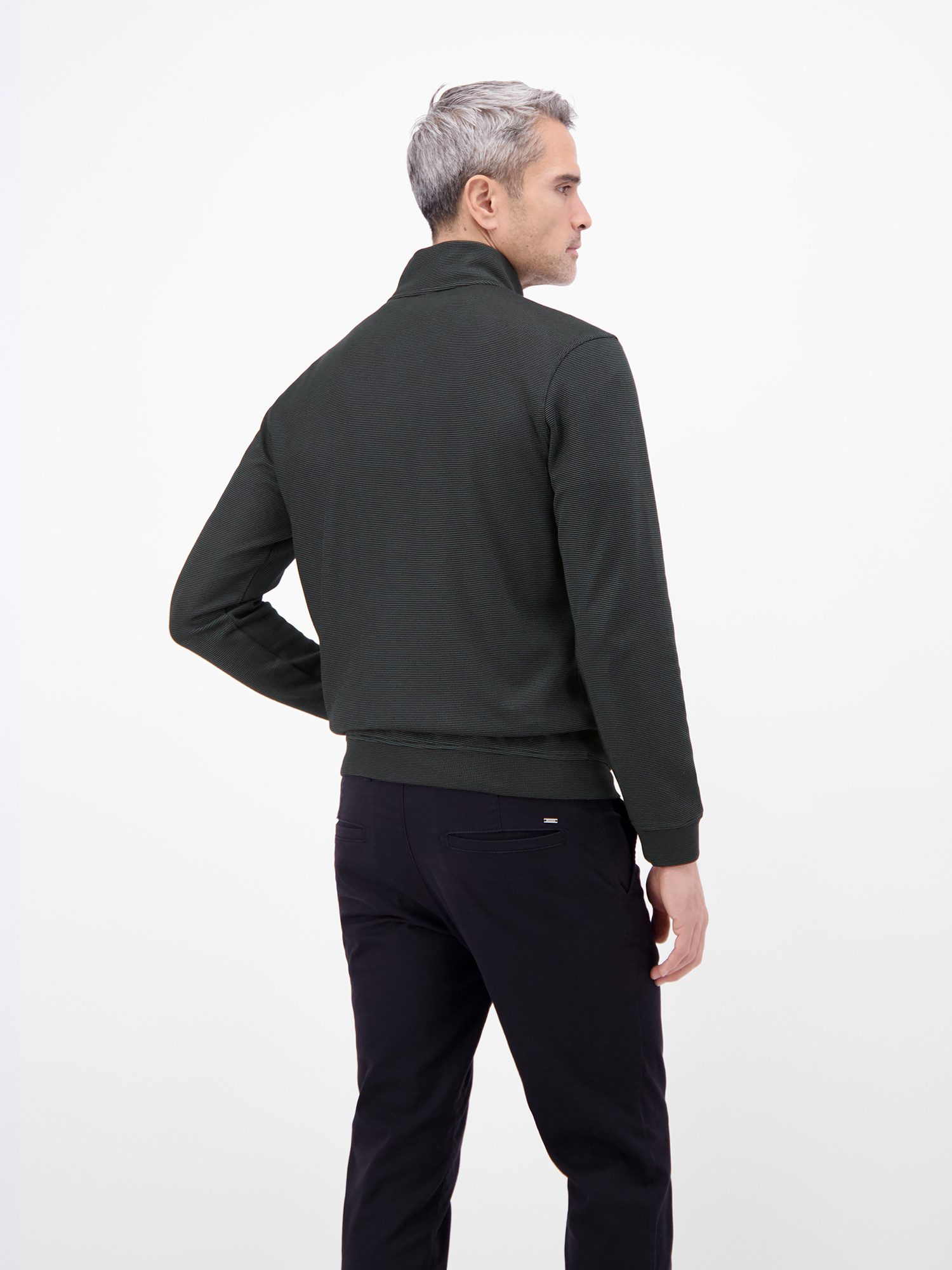 LERROS Sweatjacke Sweatjacke aus Baumwollmischgewebe Jacke im Baumwollmix mit Reißverschluss, Stehkragen und Seitentaschen