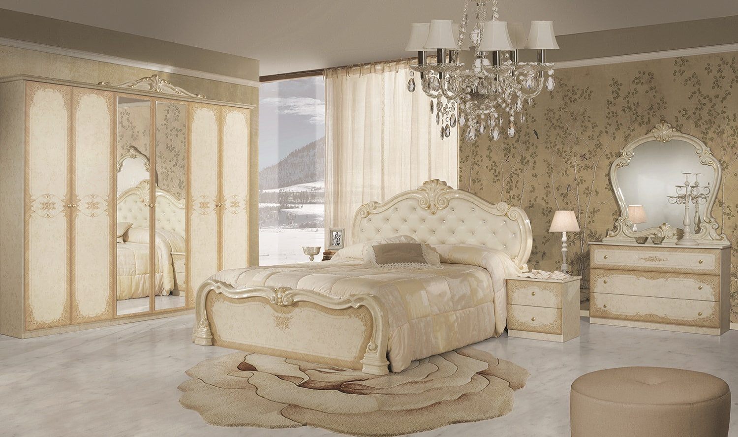 Interdesign24 Schlafzimmer-Set Serafina, (6-Teilig, inkl. Kopfteilpolsterun günstig online kaufen