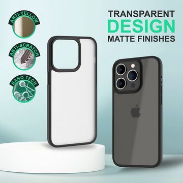 Nalia Smartphone-Hülle Apple iPhone 14 Pro, Matte Hybrid Hülle / Semi-Transparent / Aufprall-Schutz / Stoßfest