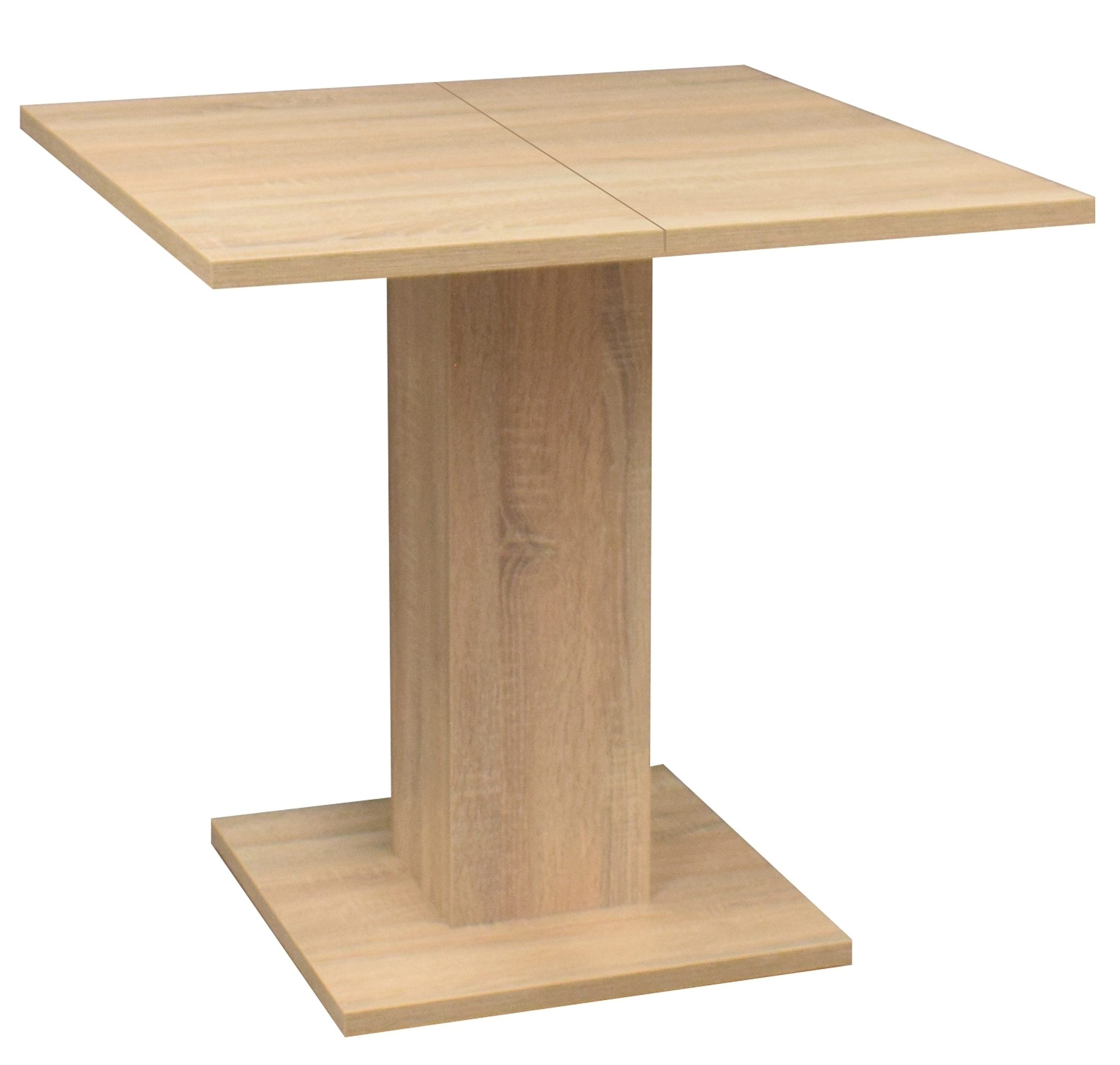 Mäusbacher Säulen-Esstisch (ausziehbar) in eiche sägerau - 80x76x80cm (BxHx günstig online kaufen