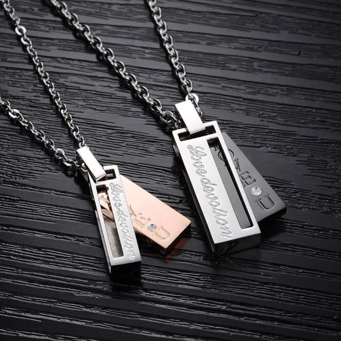 Sanixa Schmuckset Partnerketten Set Anhänger Liebe Schmuck Geschenk für Paa günstig online kaufen