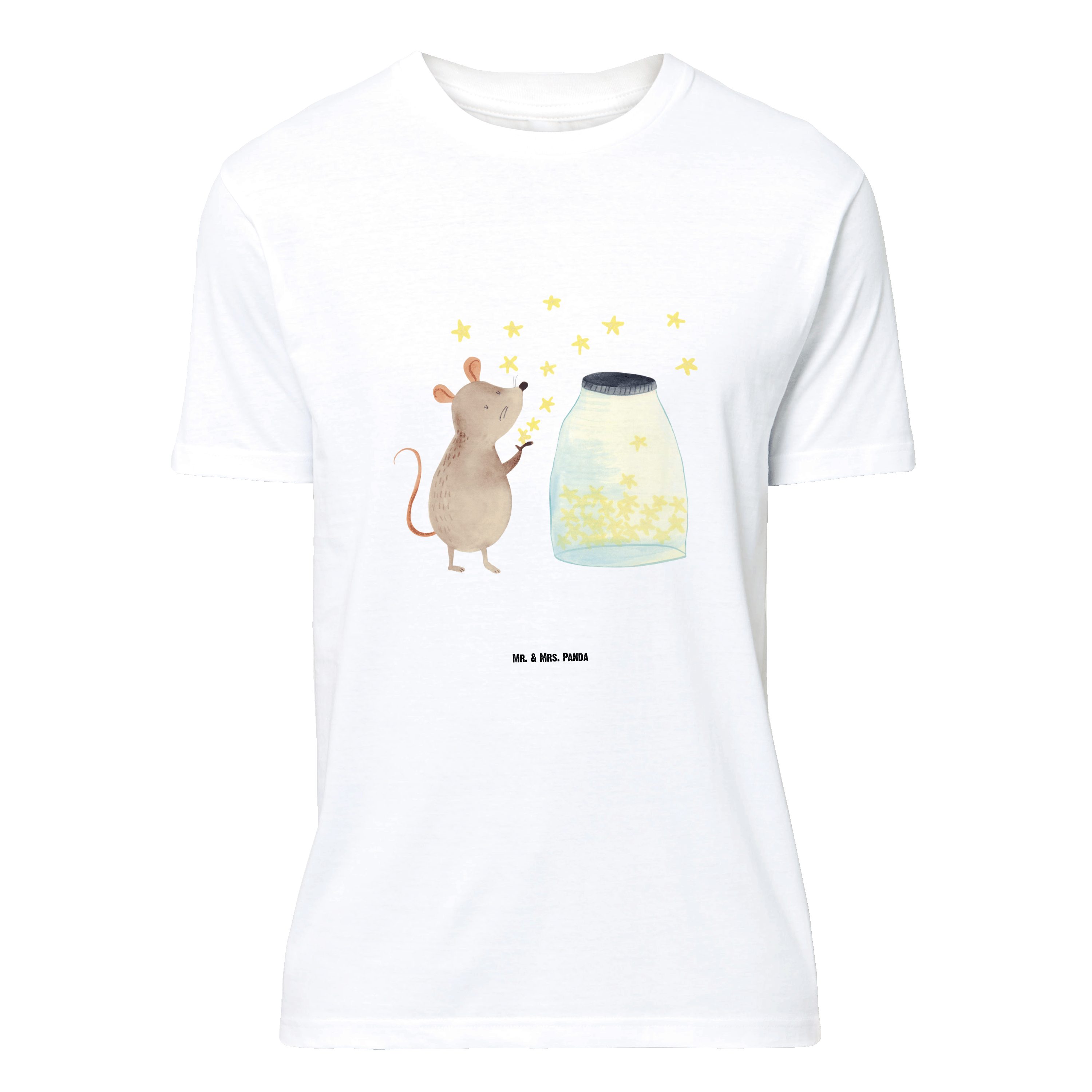 Mr. & Mrs. Panda T-Shirt Maus Sterne - Weiß - Geschenk, Schwangerschaft, Herrn, lustige Sprüch (1-tlg)