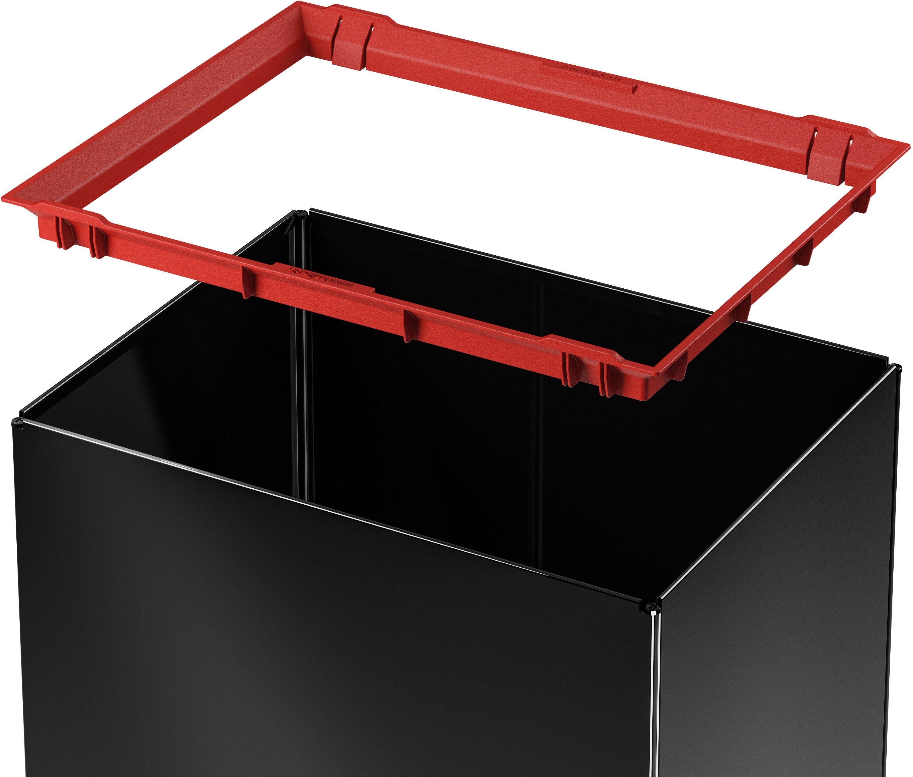 Hailo Mülleimer Big-Box Swing XL, selbstschließendem o. schwarz Edelstahl, l, 52 Stahlblech Schwingdeckel mit
