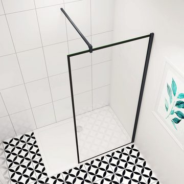 duschspa Duschwand 8mm ESG Nano Glas Schwarz Trennwand Walk in Dusche Duschwand, Einscheibensicherheitsglas, Sicherheitsglas, (Set), Glas, Nano Glas