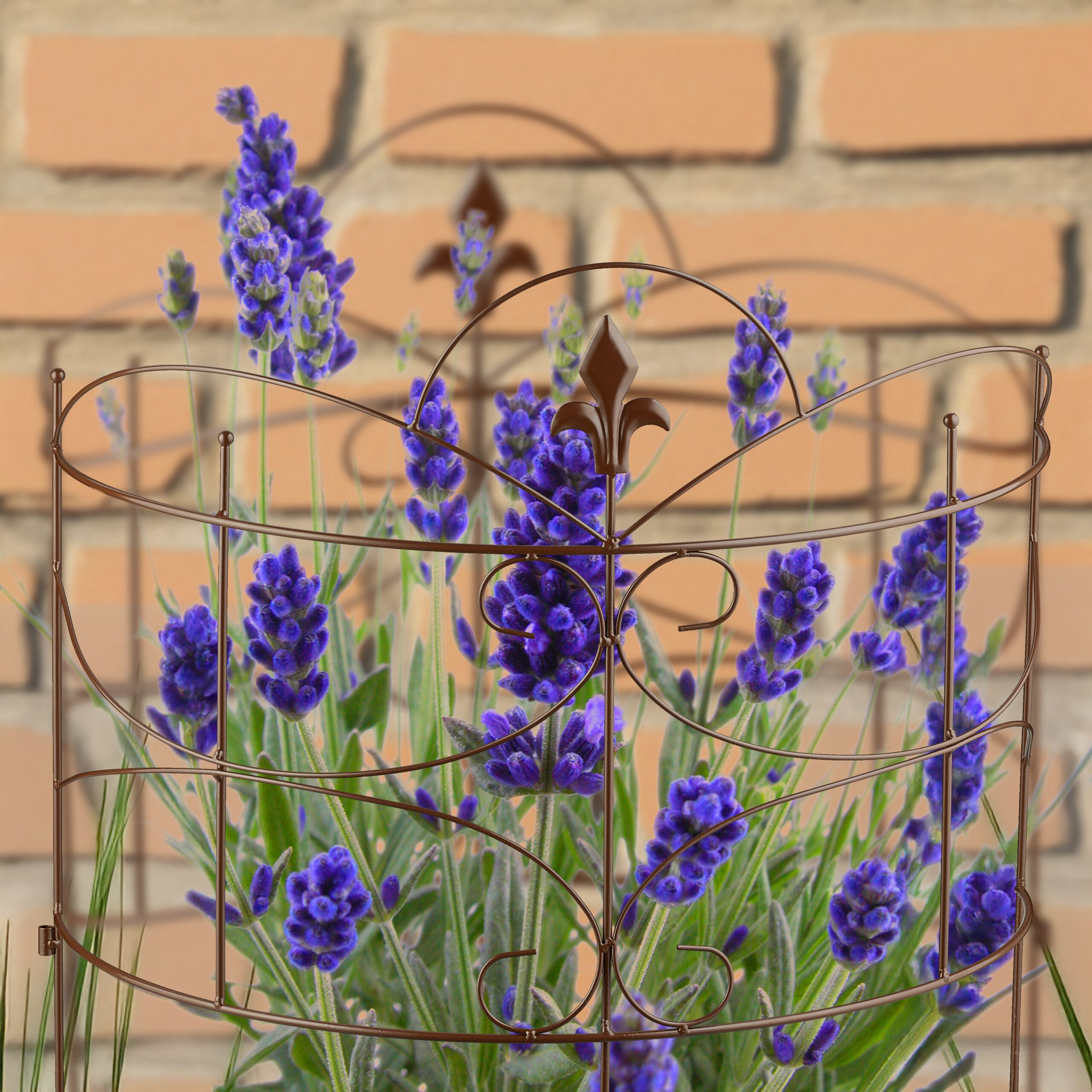 relaxdays Spalier 2-teiliger Staudenhalter Fleur-de-Lis, 2 St.