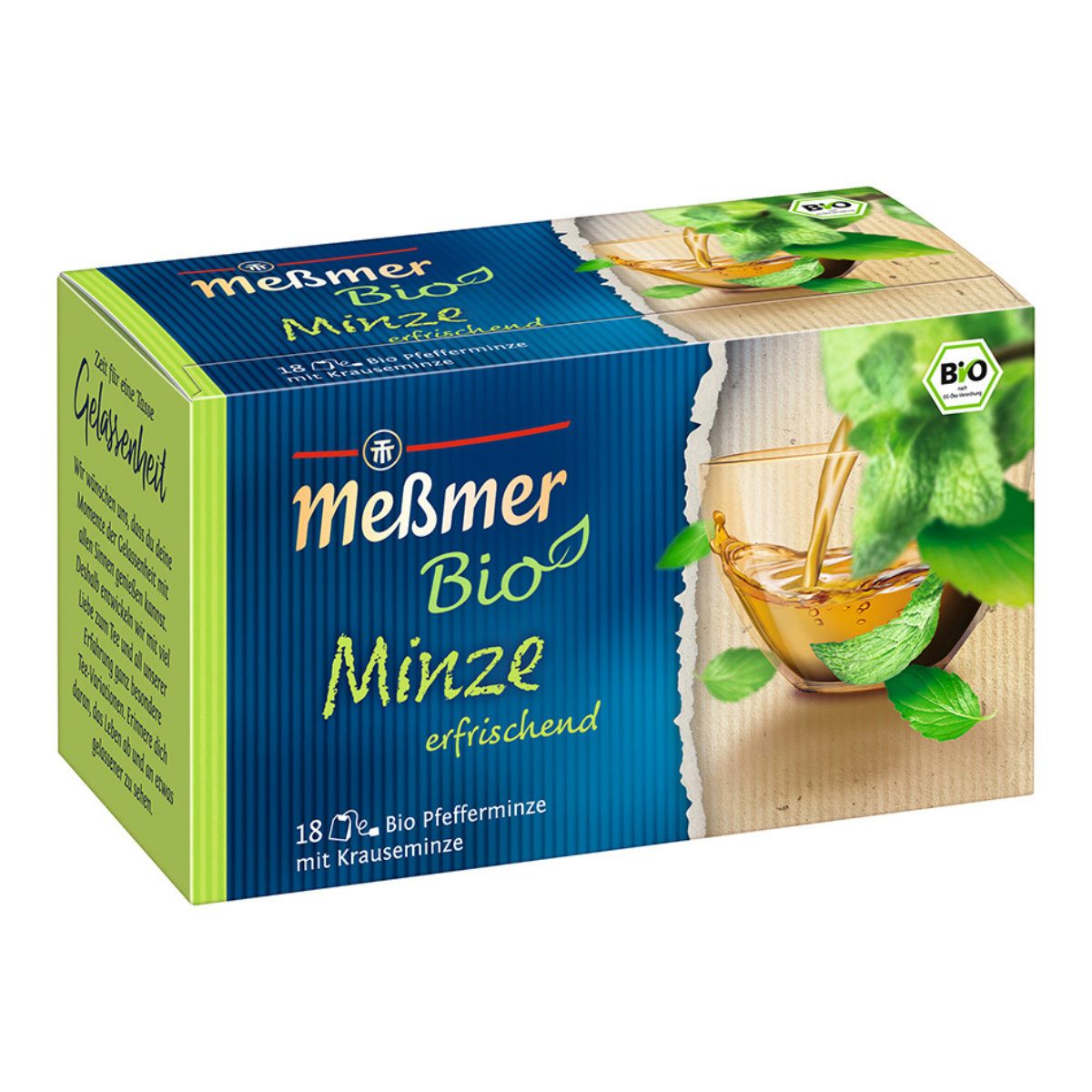 Meßmer Tee, Meßmer Bio Pfefferminztee erfrischend kühlend wohlschmeckend 36g