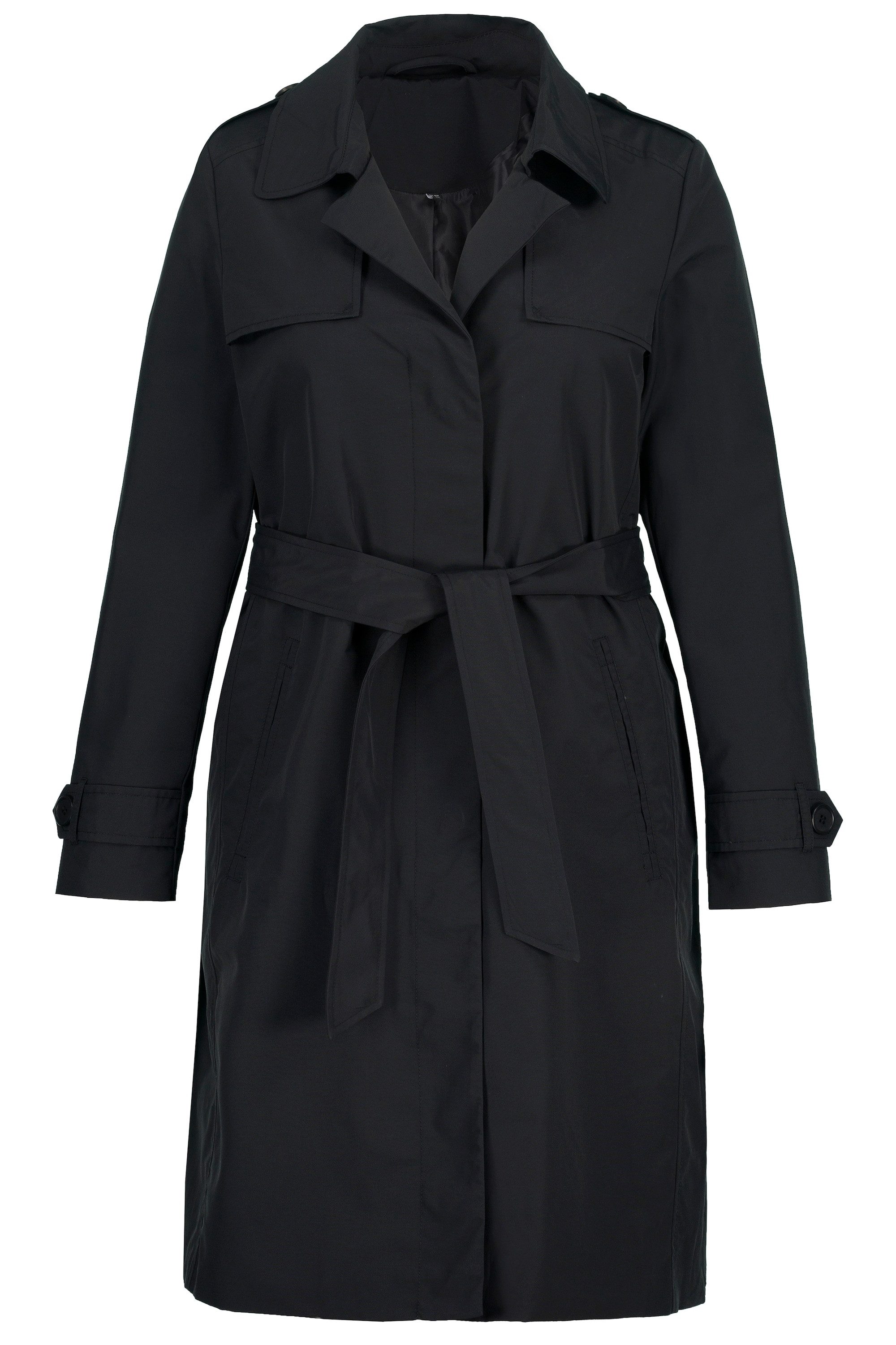Ulla Popken Wintermantel Trenchcoat A-Linie Hemdkragen günstig online kaufen
