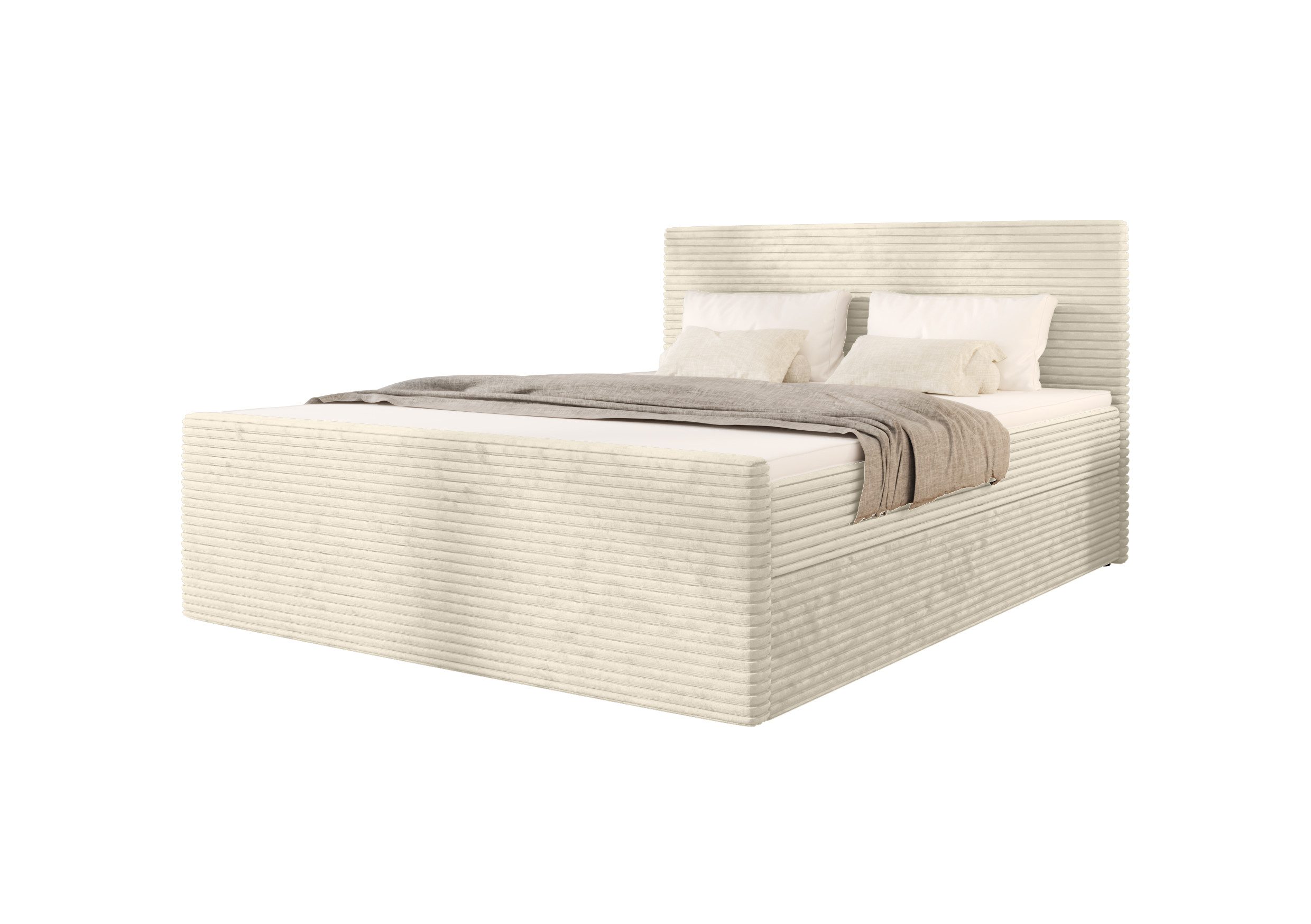 B&B Home Boxspringbett Boxbett Tilia III 160 cm 180 cm 200 cm (H3 Matratze Bonellfederung, Kopfteil, Bettkasten und Topper)