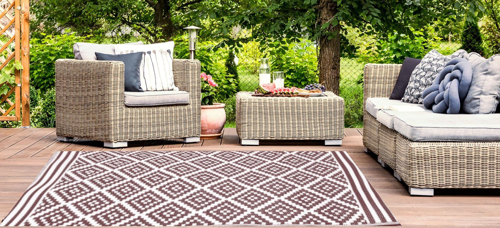 Jet-Line Outdoorteppich Outdoor Kunststoffteppich AUSTIN braun günstig online kaufen