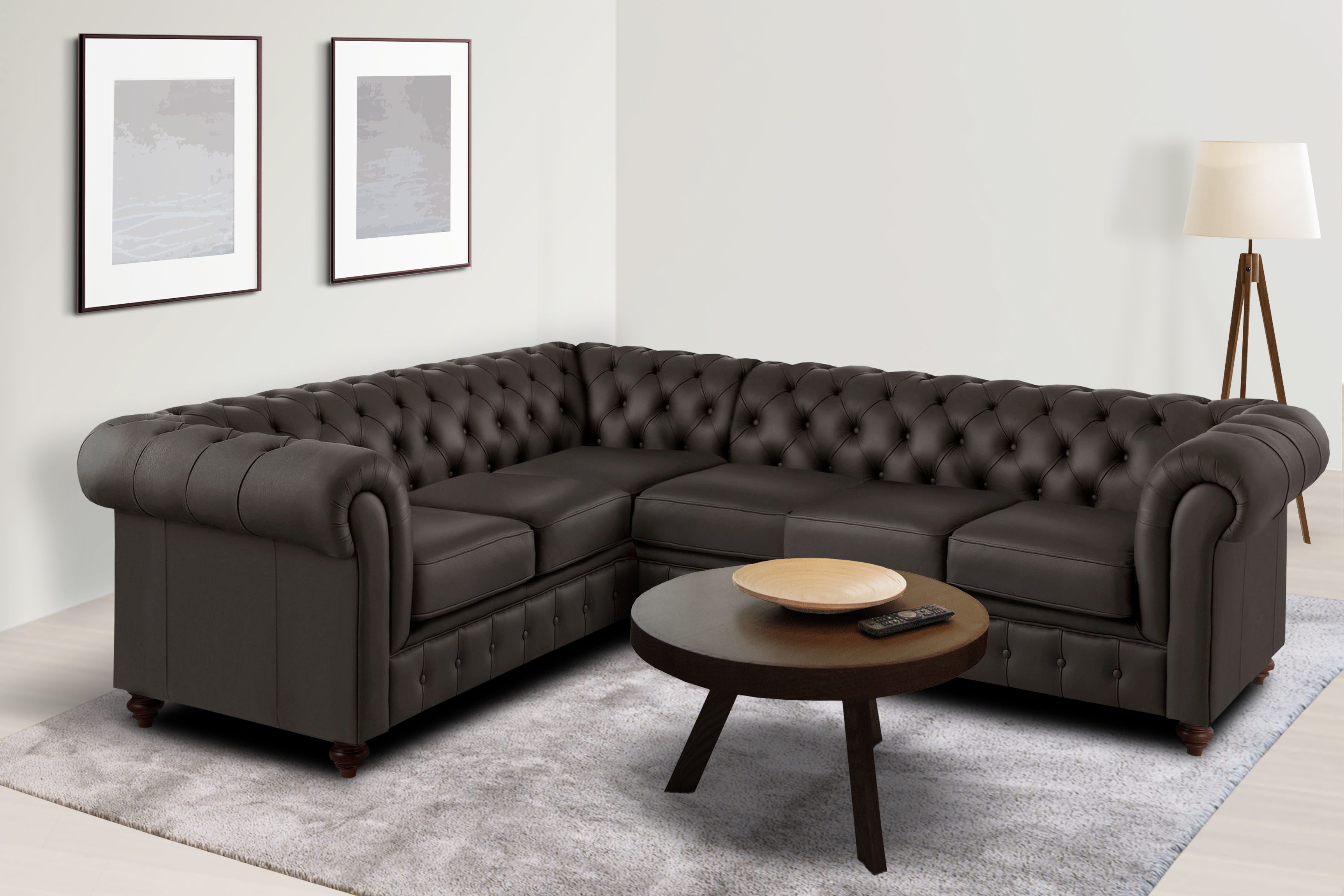 Home affaire Chesterfield-Sofa Chesterfield Ecksofa, auch günstig online kaufen