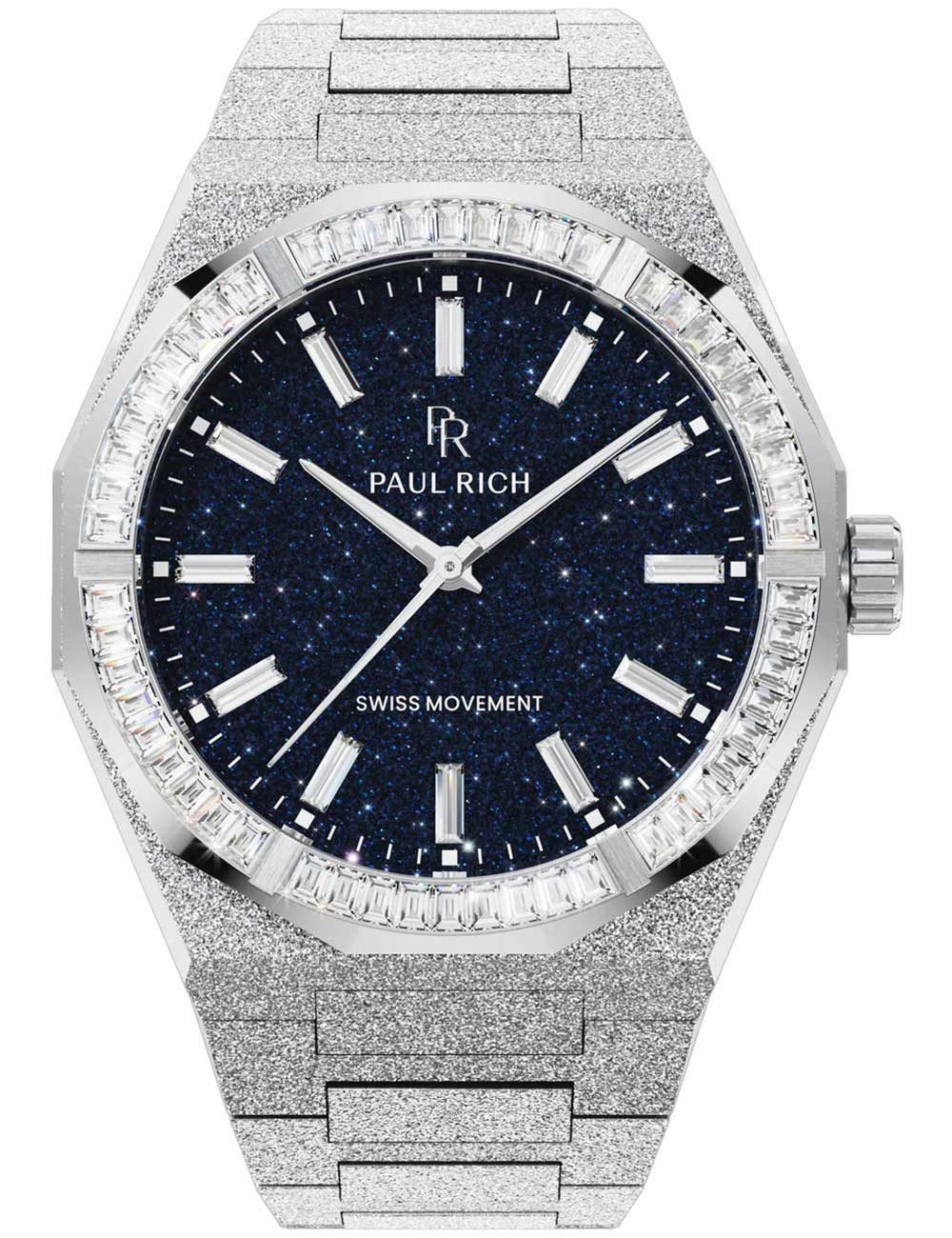 Paul Rich Quarzuhr Paul Rich PR-46706 Herrenuhr Moissanite Frosted Star Dust II Silver 43 Paul Rich PR-46706 Herrenuhr Moissanite Frosted Star Dust II Silver 43mm 5ATM