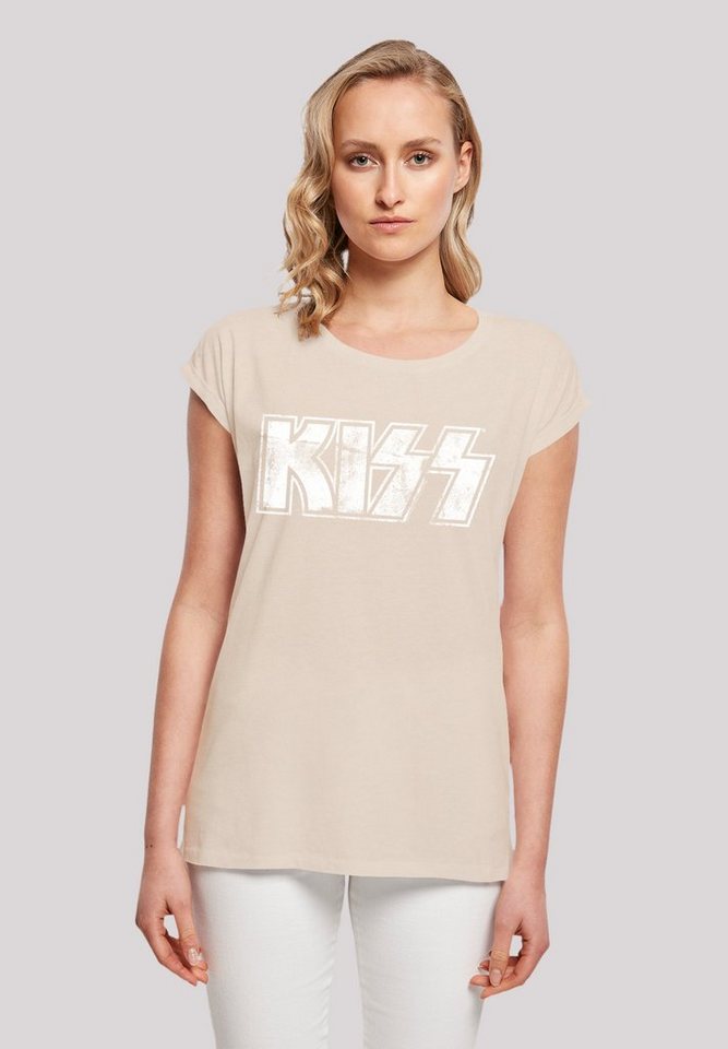 F4NT4STIC T-Shirt Kiss Rock Band Vintage Logo Premium Qualität, Musik, By  Rock Off, Sehr weicher Baumwollstoff mit hohem Tragekomfort