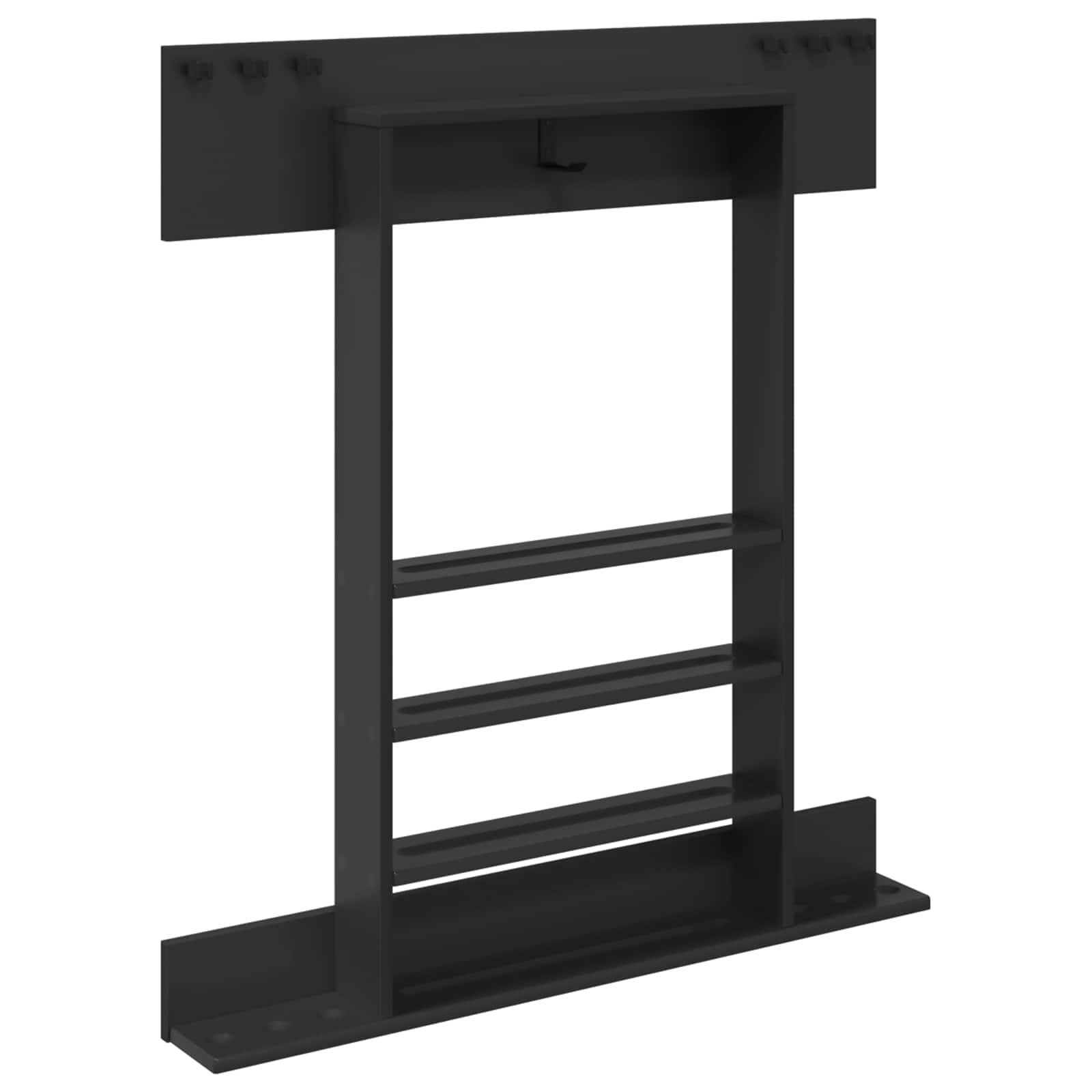Billardtisch Billardqueue-Ständer Holzwerkstoff 93 x 12 x 103 cm Schwarz