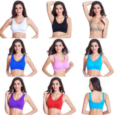 TEXEMP Set: Bustier 7er Set BH Bustier Sport Bra Damen Push Yoga Fitness Top Polsterung (Set, 7-tlg) mit herausnehmbaren Kissen