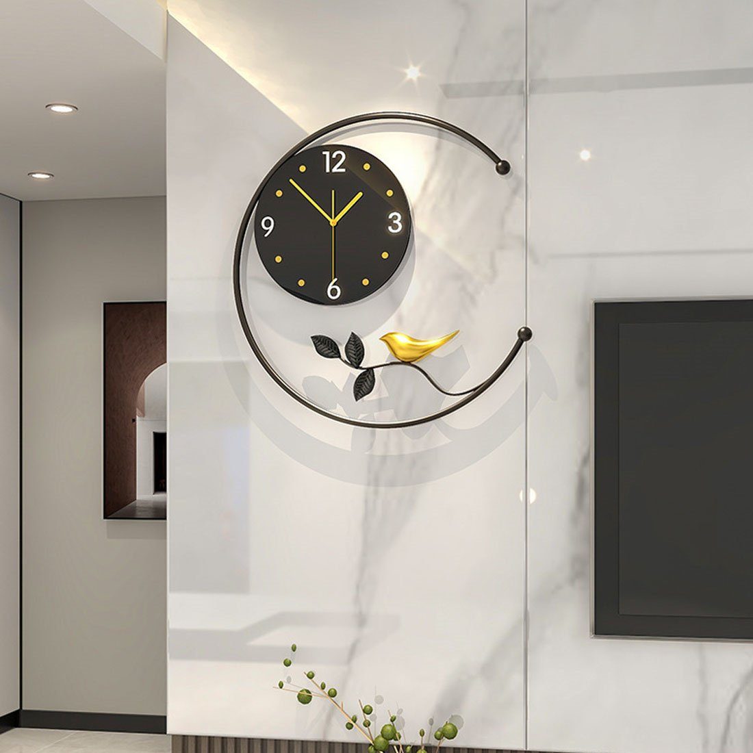 DÖRÖY Wanduhr 45cm Moderne kreative einfache Wanduhr, stille Wanduhr, dekorative Uhr