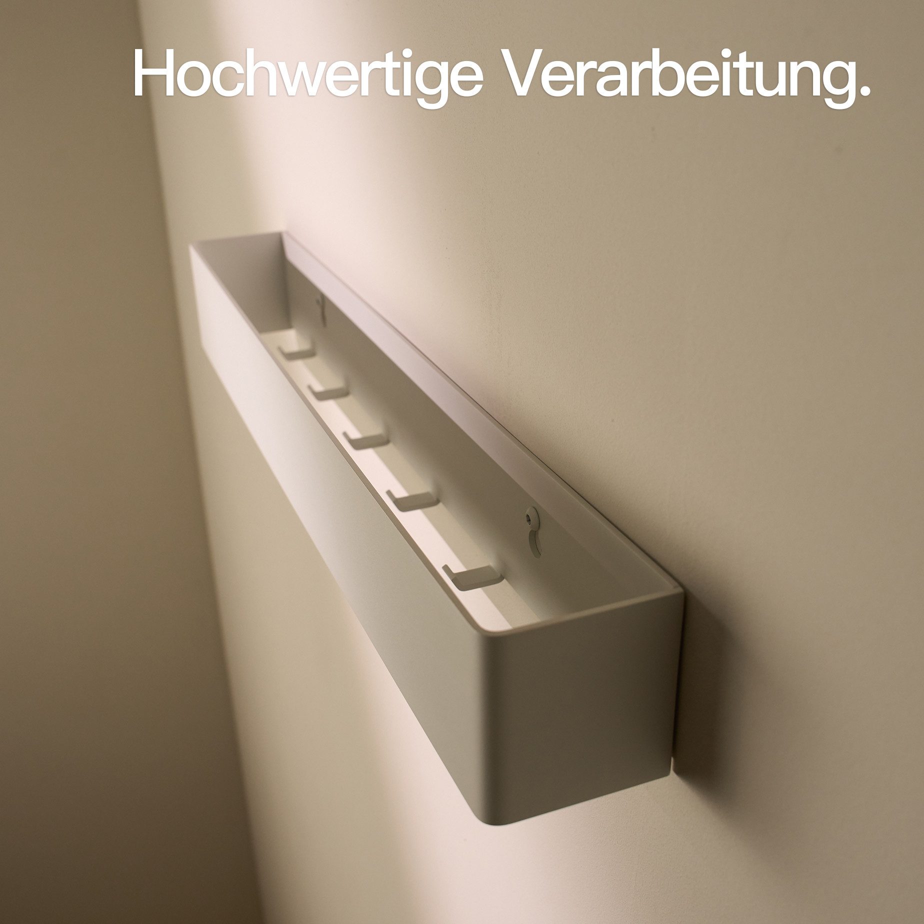 Designfabrik Hamburg Garderobenleiste, Wandgarderobe aus Metall, Garderobenhaken verdeckt – Bild 5 von 5