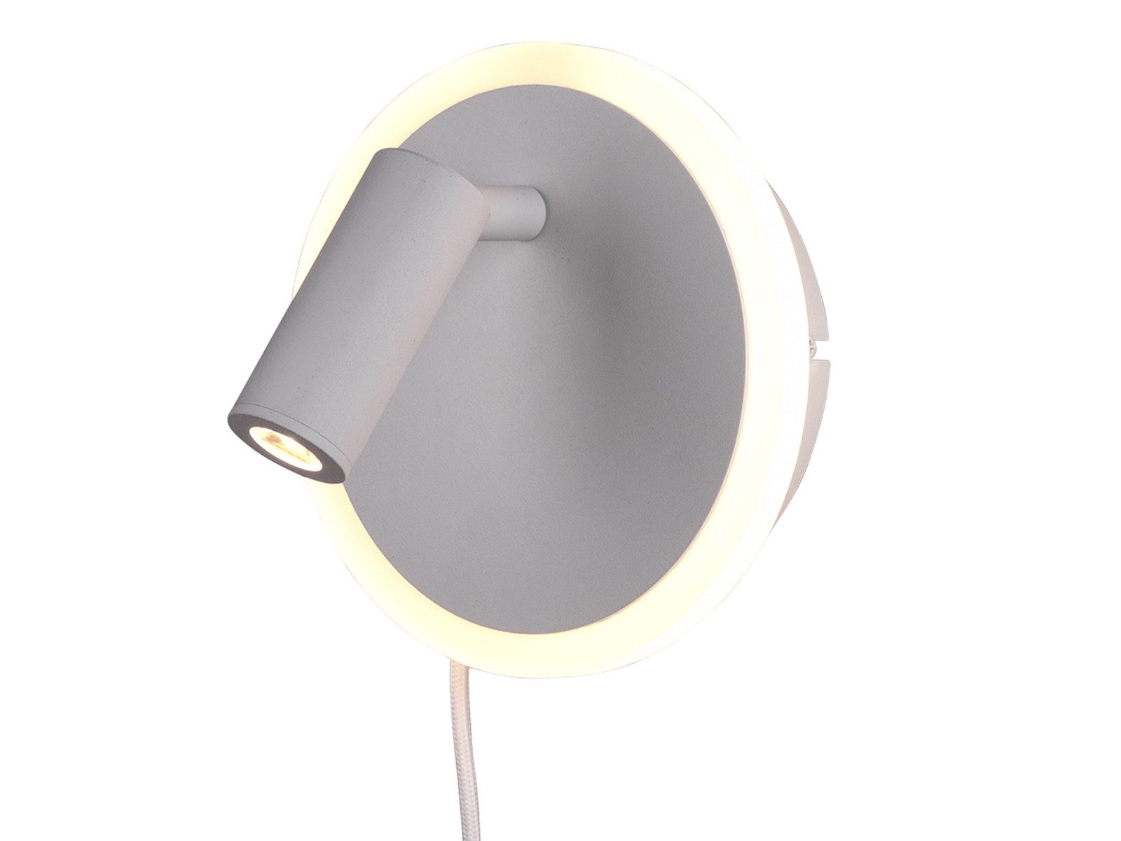 TRIO Leuchten LED Wandleuchte, indirektes Licht, LED fest integriert, Warmweiß, Kleine Lese-Lampe Bett, Wand-Beleuchtung indirekt mit Schalter, Ø15 cm