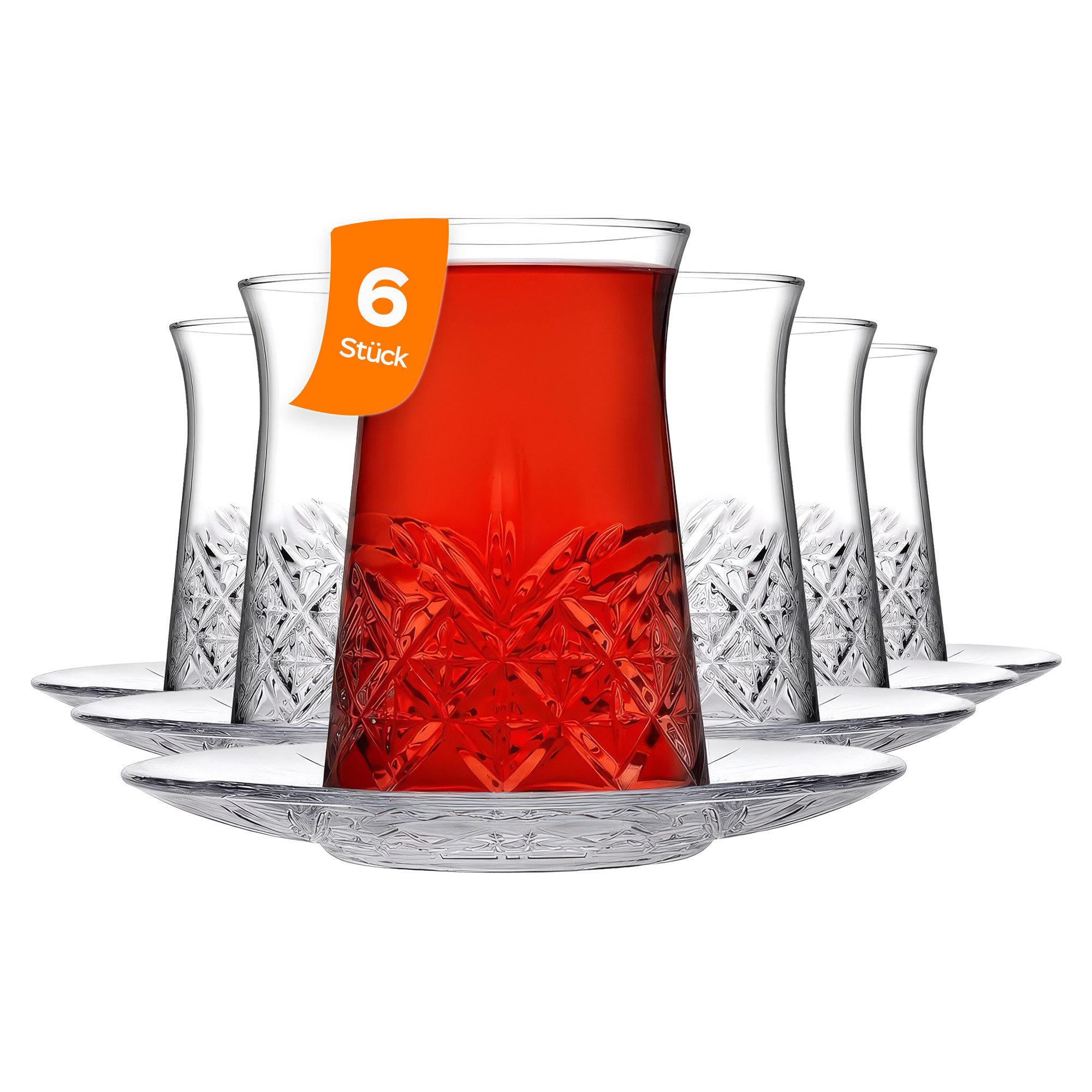 Pasabahce Gläser-Set Timeless Teegläser-Set, 12-tlg., Glas, 12-tlg. Set, 170 ml, ideal für türkischen Tee