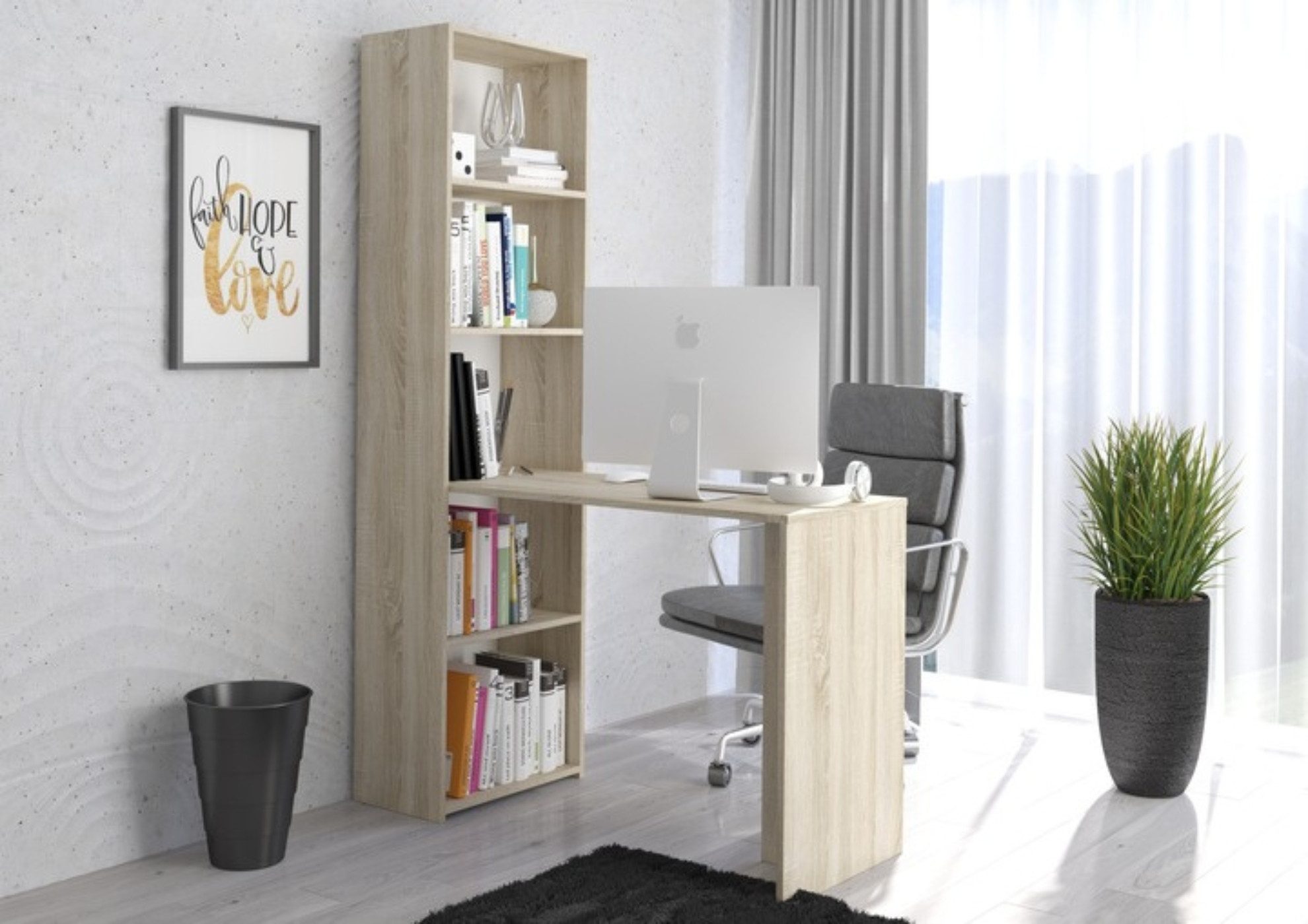 Home Collective Schreibtisch mit Bücherregal, mit günstig online kaufen