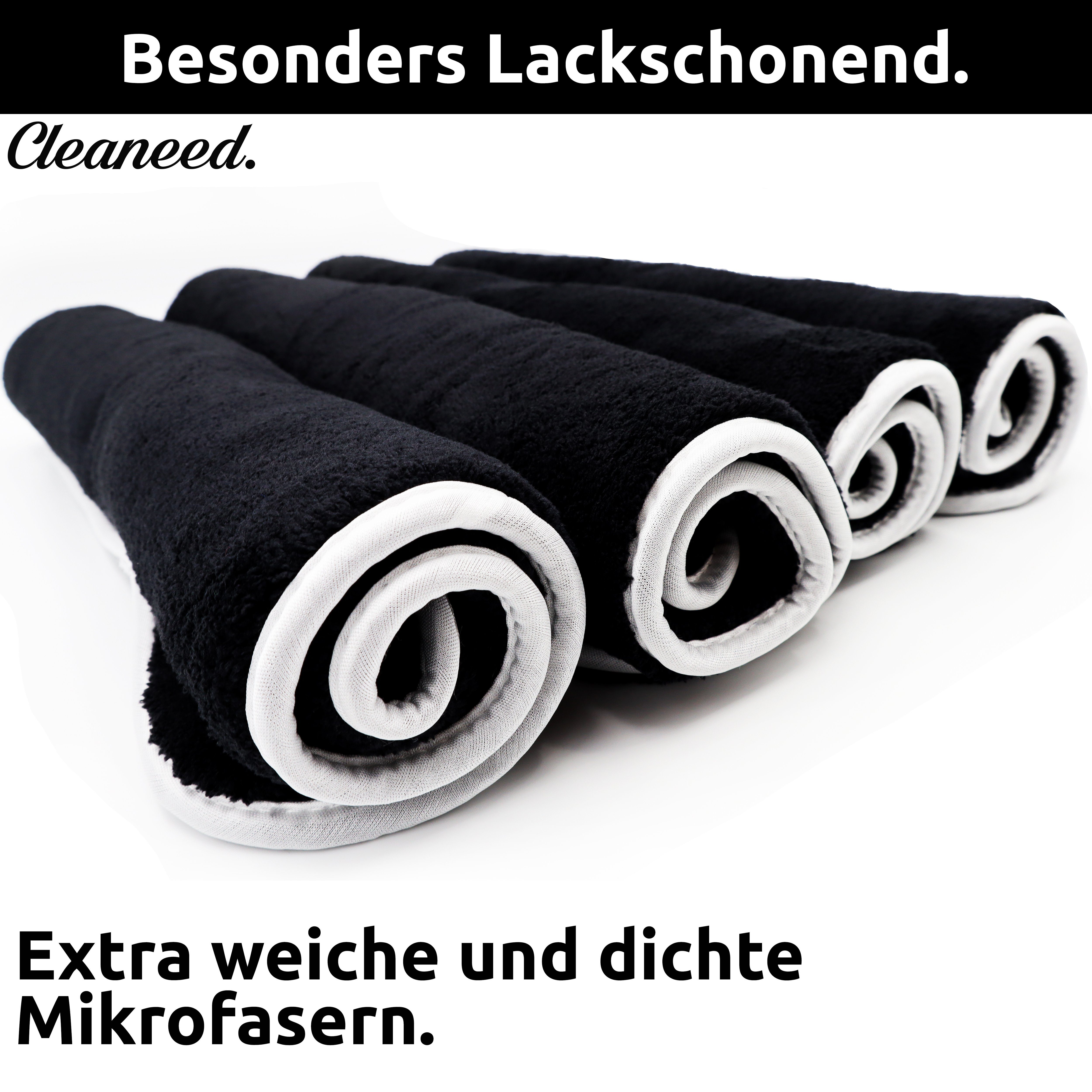 Cleaneed Mikrofasertücher Set [800GSM] - Extra flauschig & Saugstark Mikrofasertuch (1-tlg., Extra Saugstark, Fusselfrei, Kratzfrei)