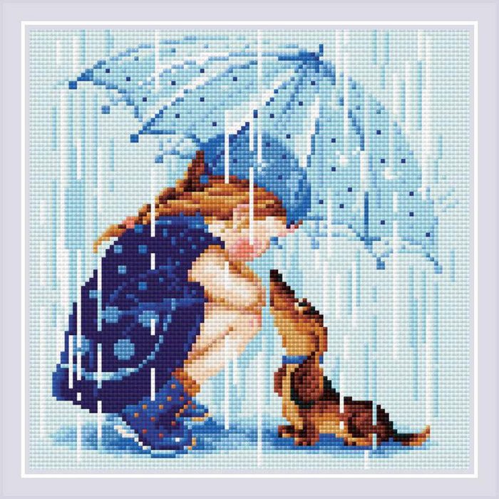 Riolis Kreativset Riolis Diamanten Malerei "unter meinem Regenschirm" 27x27cm (embroidery kit)