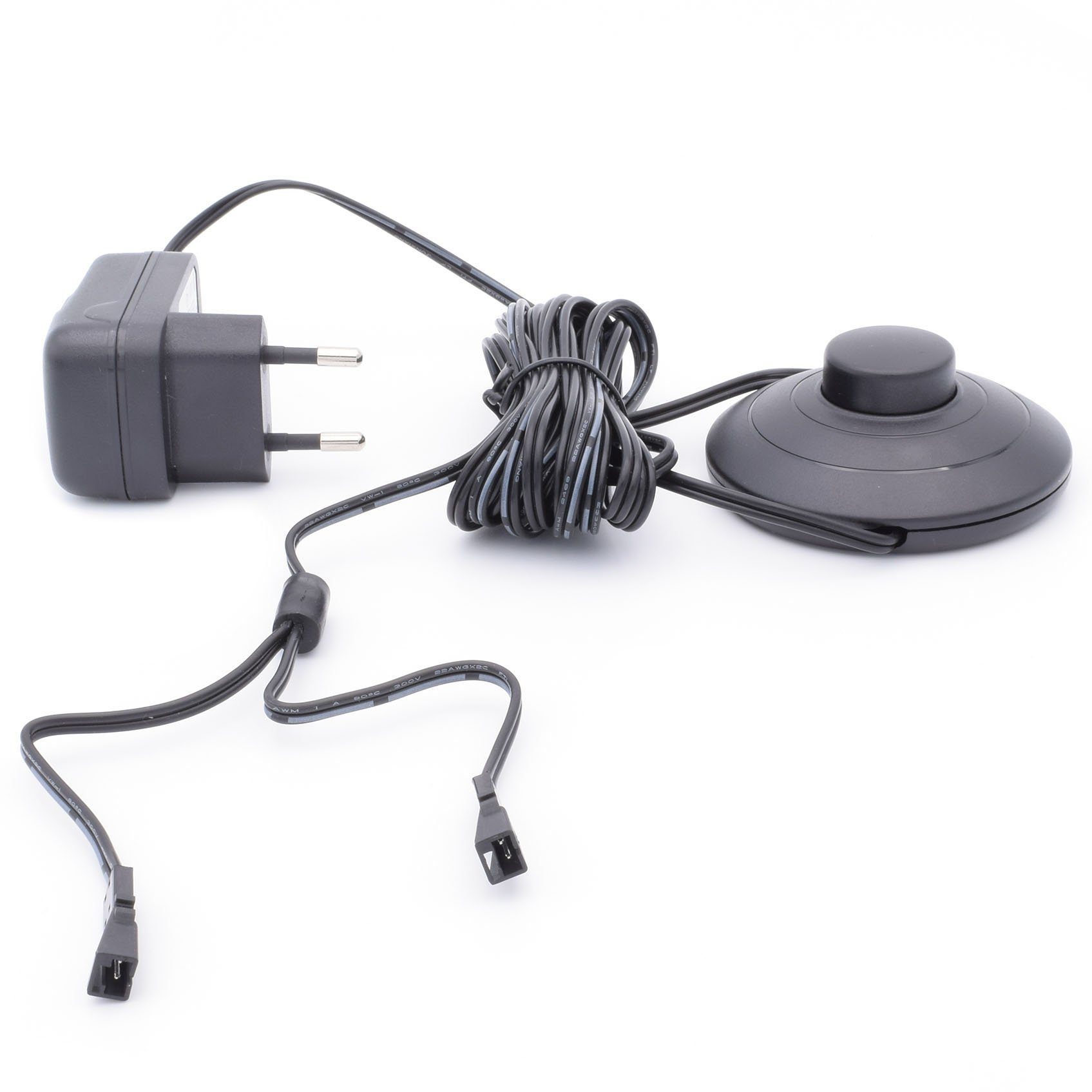 Yu (12V,6W,Trafo,SteckernetzteilmitFußschalter,2LEDKupplungen,Netzteil) Yang Fußschalter mit 6W Steckernetzteil Trafo LED