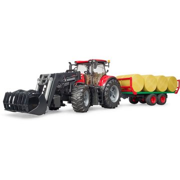 Bruder® Spielzeug-Auto Case IH Optum 300CVX mit Frontlader und Ballentransportanhänger