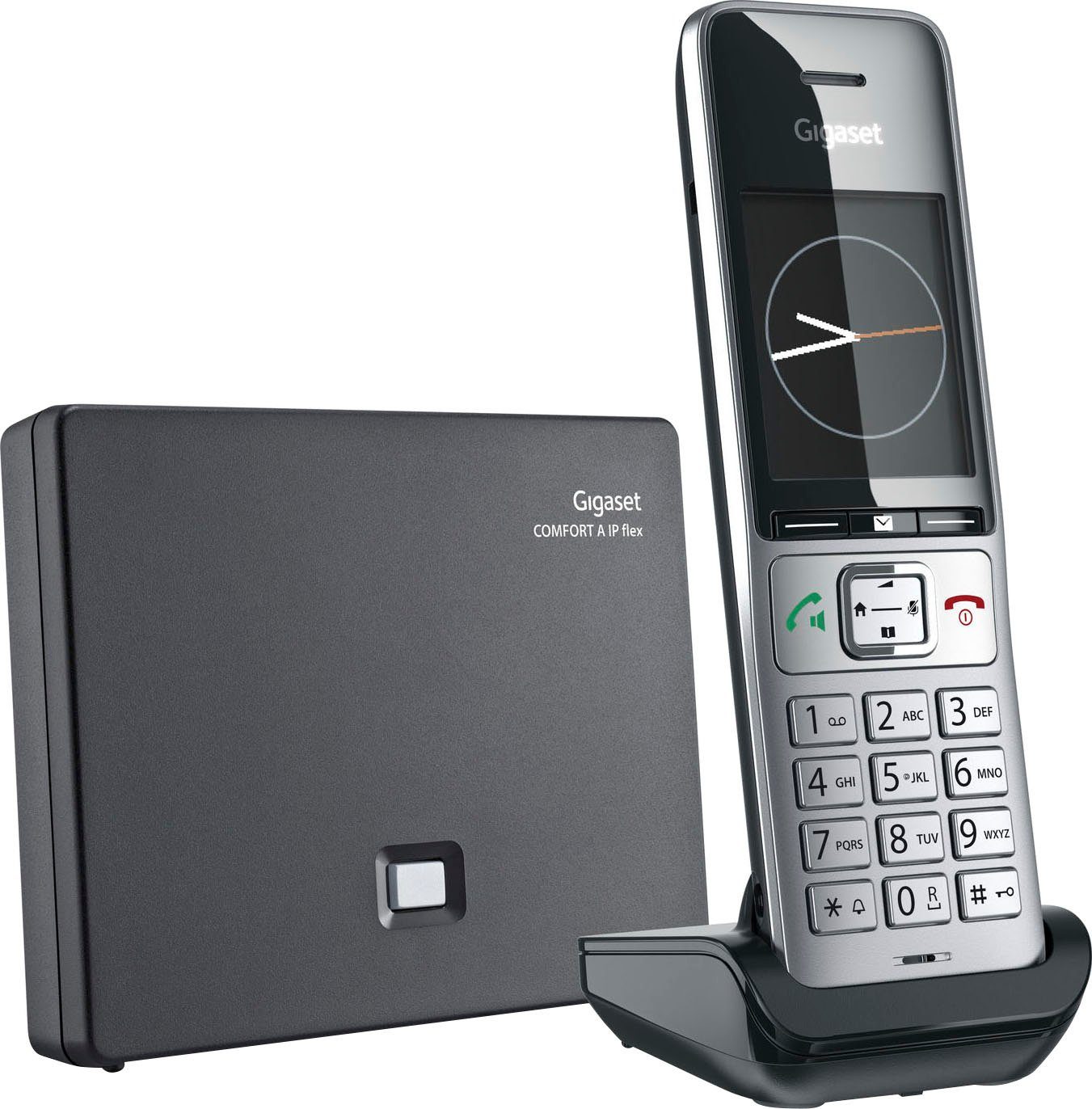 (Ethernet) DECT-Telefon 1, (Mobilteile: Gigaset COMFORT flex IP LAN Schnurloses 500A