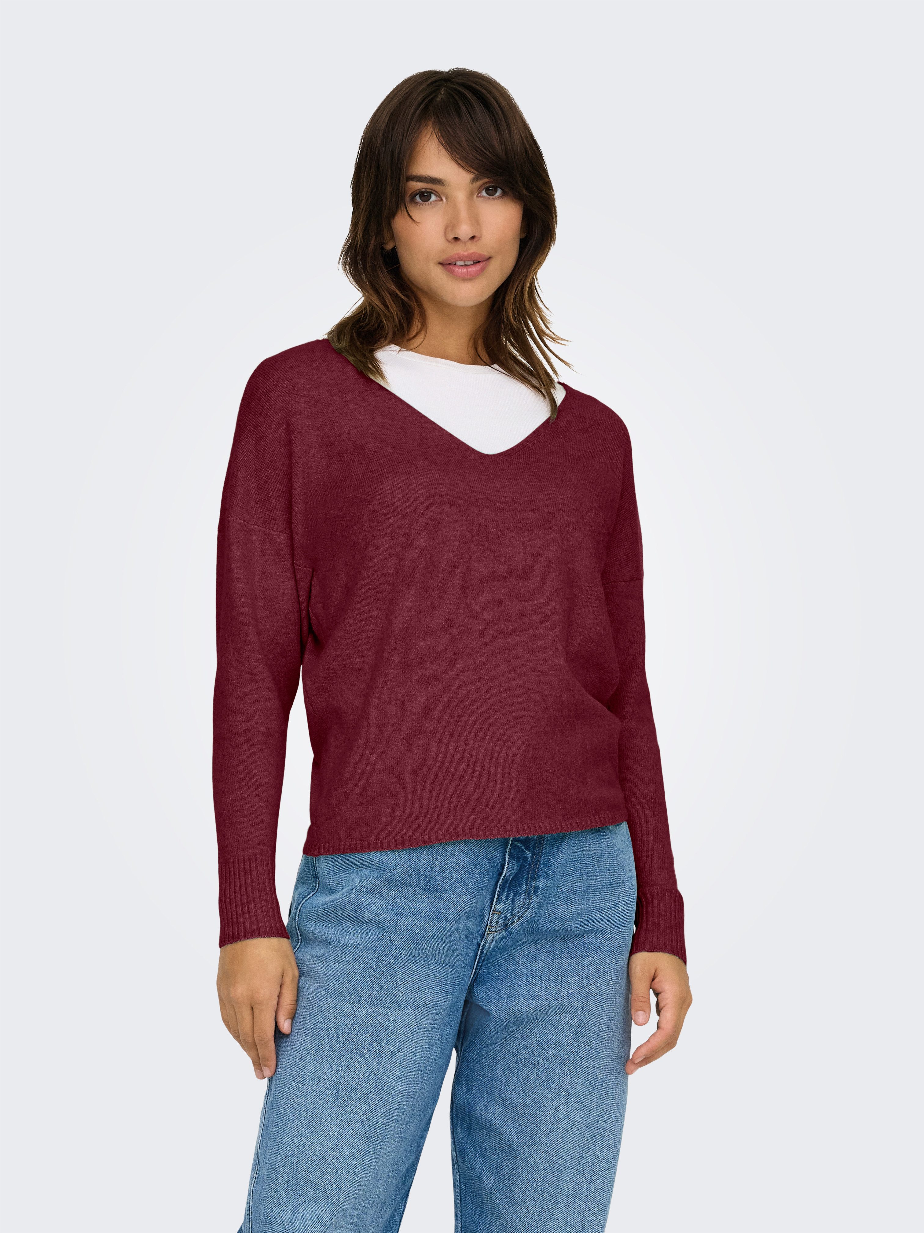 ONLY V-Ausschnitt-Pullover ONLRICA LIFE L/S V-NECK PULLO KNT NOOS günstig online kaufen