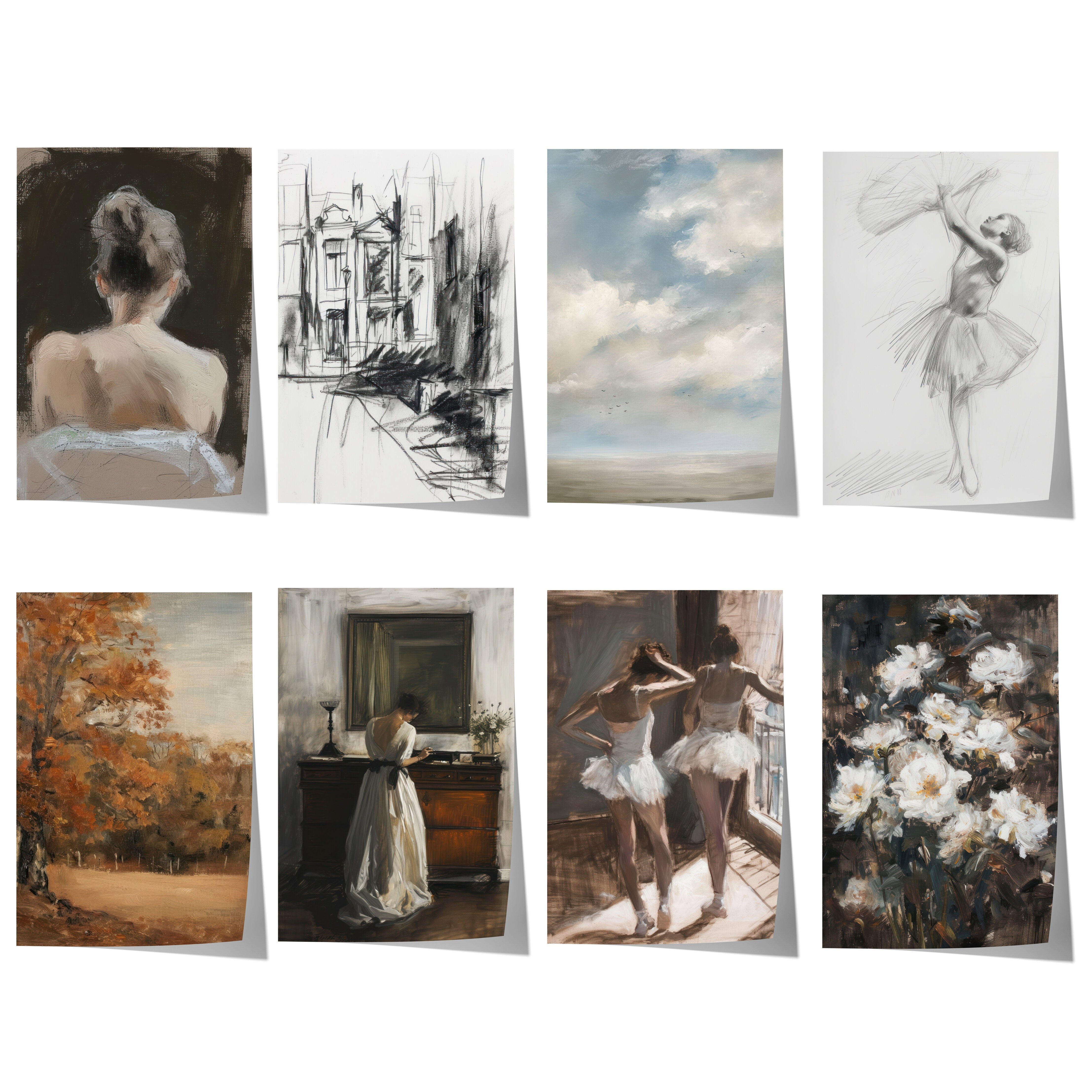 JUSTGOODMOOD Poster Moderne Vintage Kunst Geschenkidee Ballett Landschaft Blumen Figurativ, G (1 St)