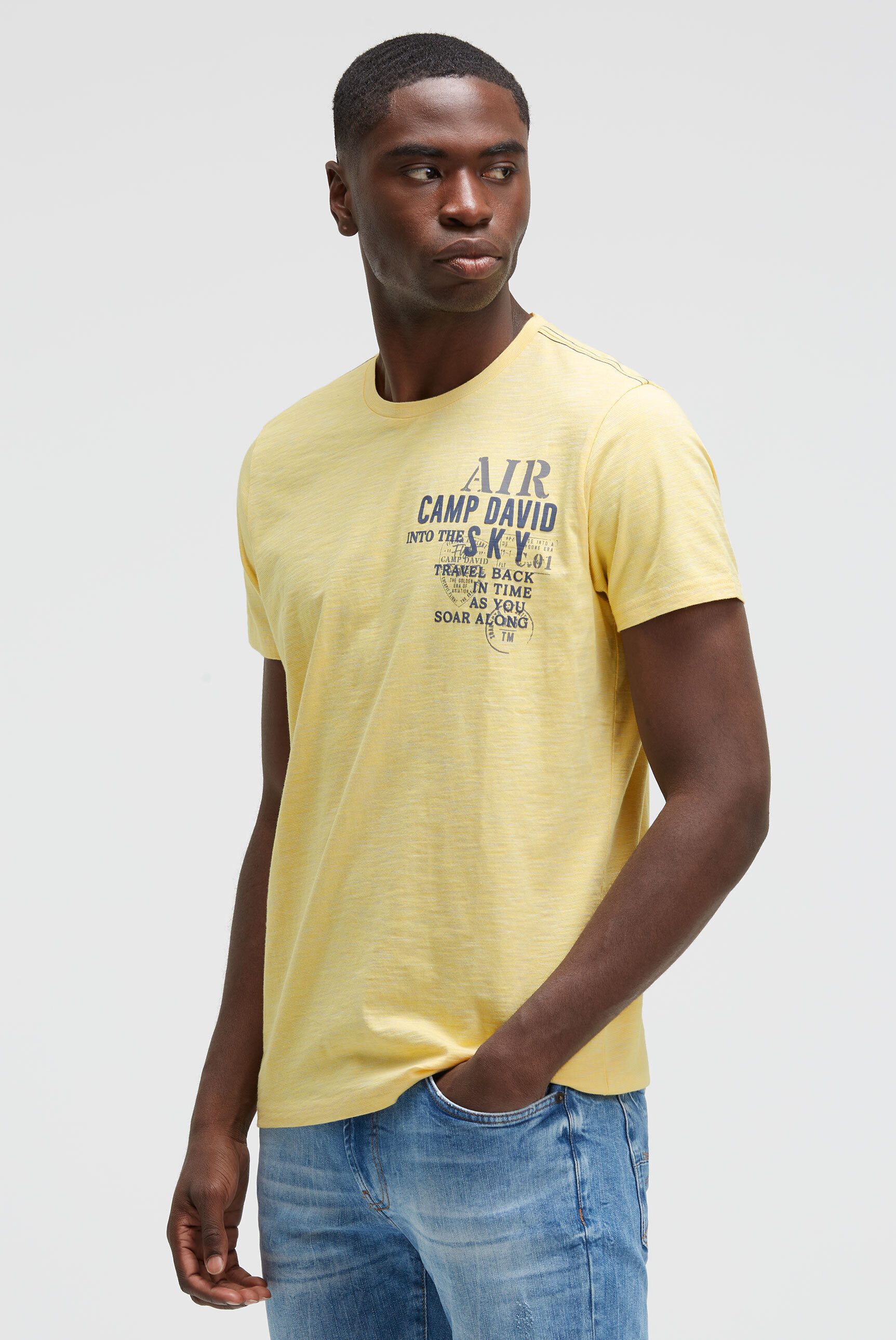 CAMP DAVID Rundhalsshirt mit Kontrastnähten