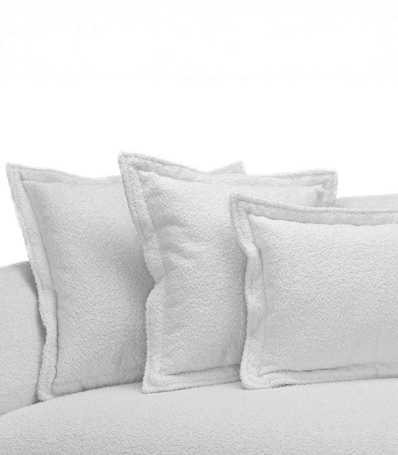 LIV'IN Big-Sofa PATRAS, Weiß, Webstoff, Holzfüße, mit Kissen, B 235 x H 80 x T 108 cm