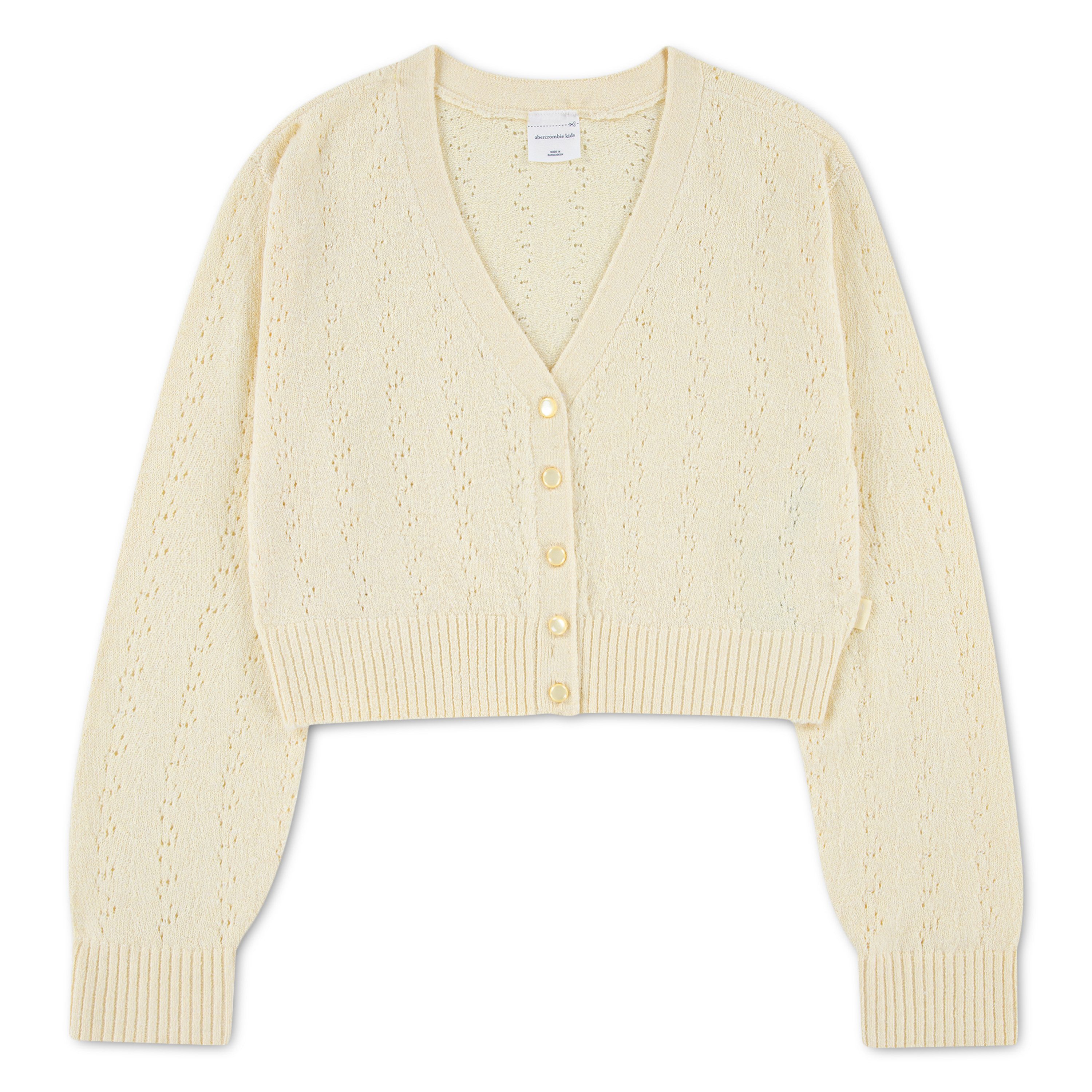 Abercrombie Kids Strickjacke AFG POINTELLE CARDIGAN mit Lochmuster