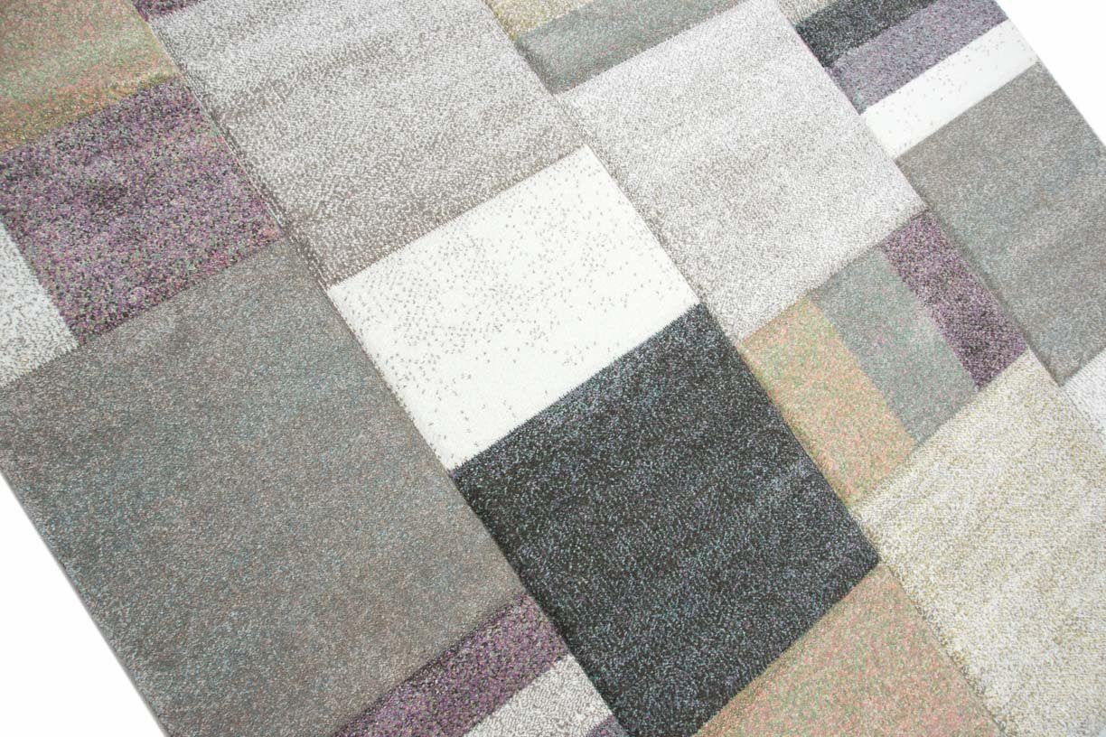 TeppichHome24 Teppich Designer Teppich Karo Muster in Lila gelb Grau Creme Beige, rechteckig. € 29,00