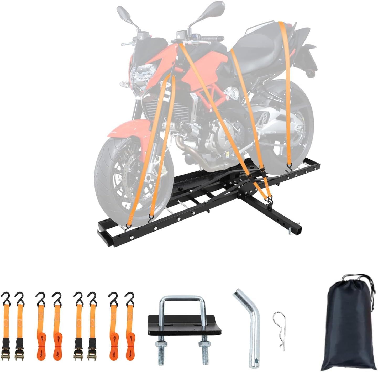 GarveeMore Heckfahrradträger 500LB Motorrad Hitch Carrier mit Rampe Heavy Duty Dirt Bike Rack