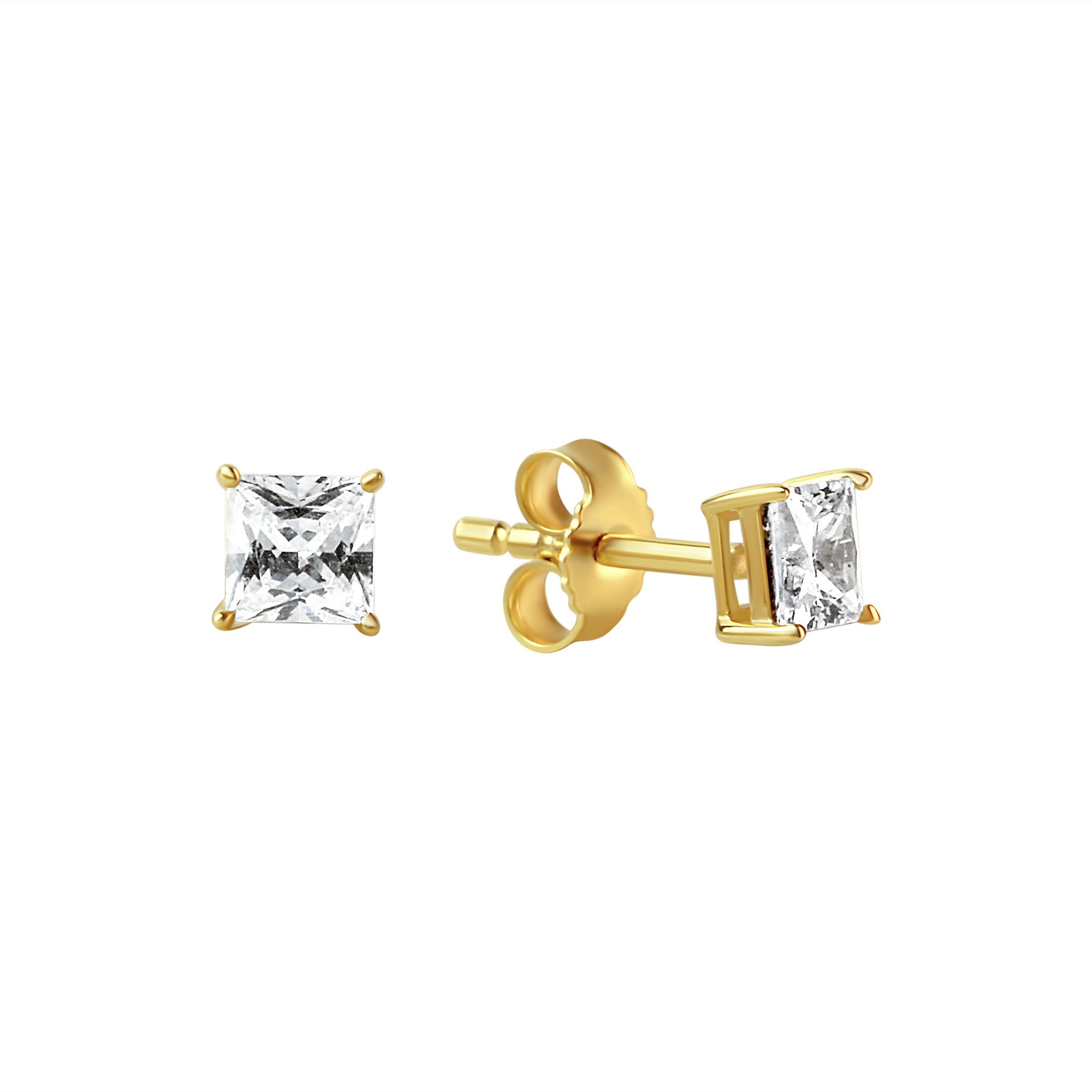 Paar Ohrstecker 333 Gelbgold glanz Zirkonia