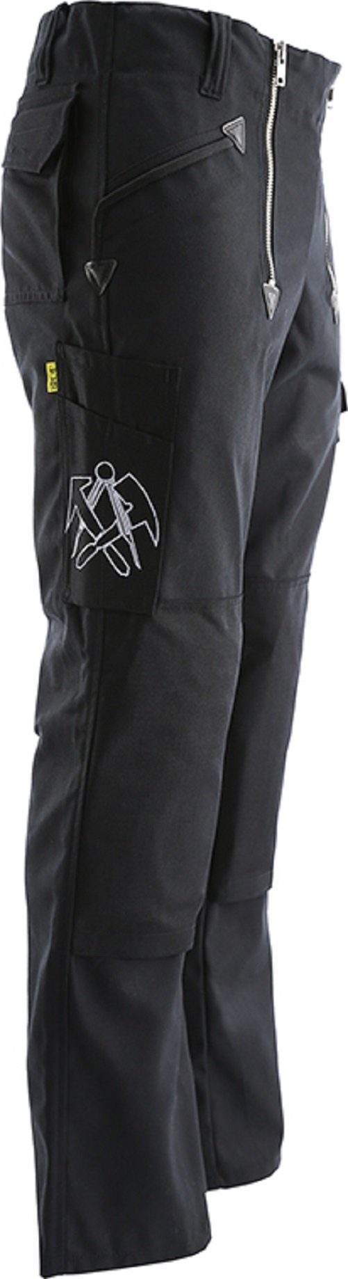 JOB Arbeitshose Dachdecker Zunfthose Schwarz – Canvas Hose mit Knietaschen