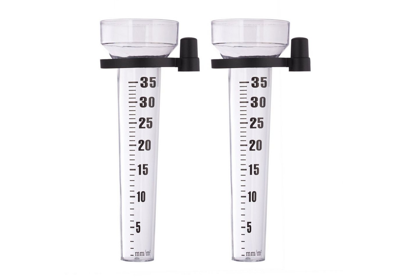 relaxdays 2er Set Regenmesser (2x Halterung)