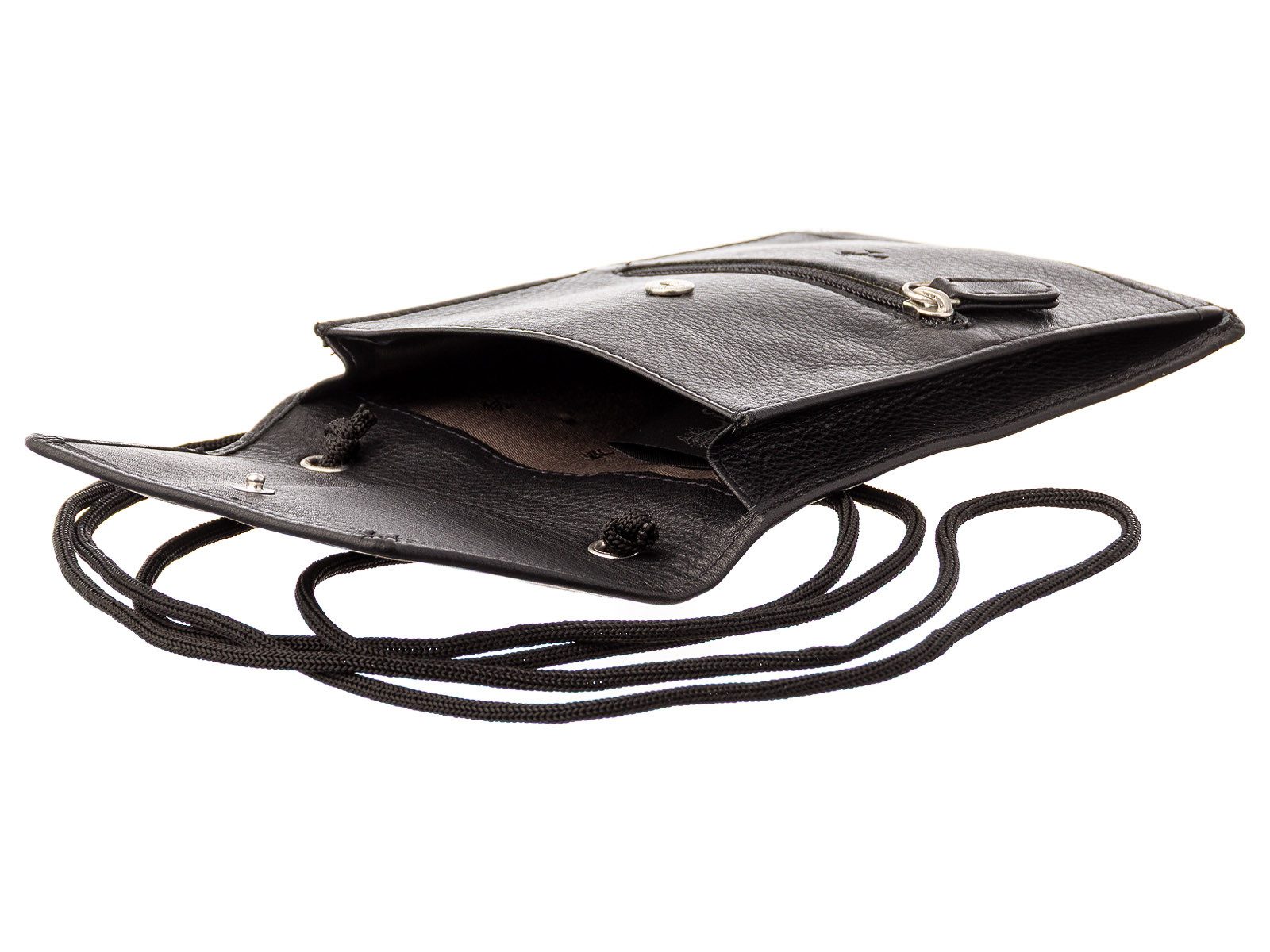 Prato Geldbörse BB02-N Leder Brustbeutel Gürteltasche (Stück, 1-tlg., 1), grosszügige Fächer - RFID Schutz