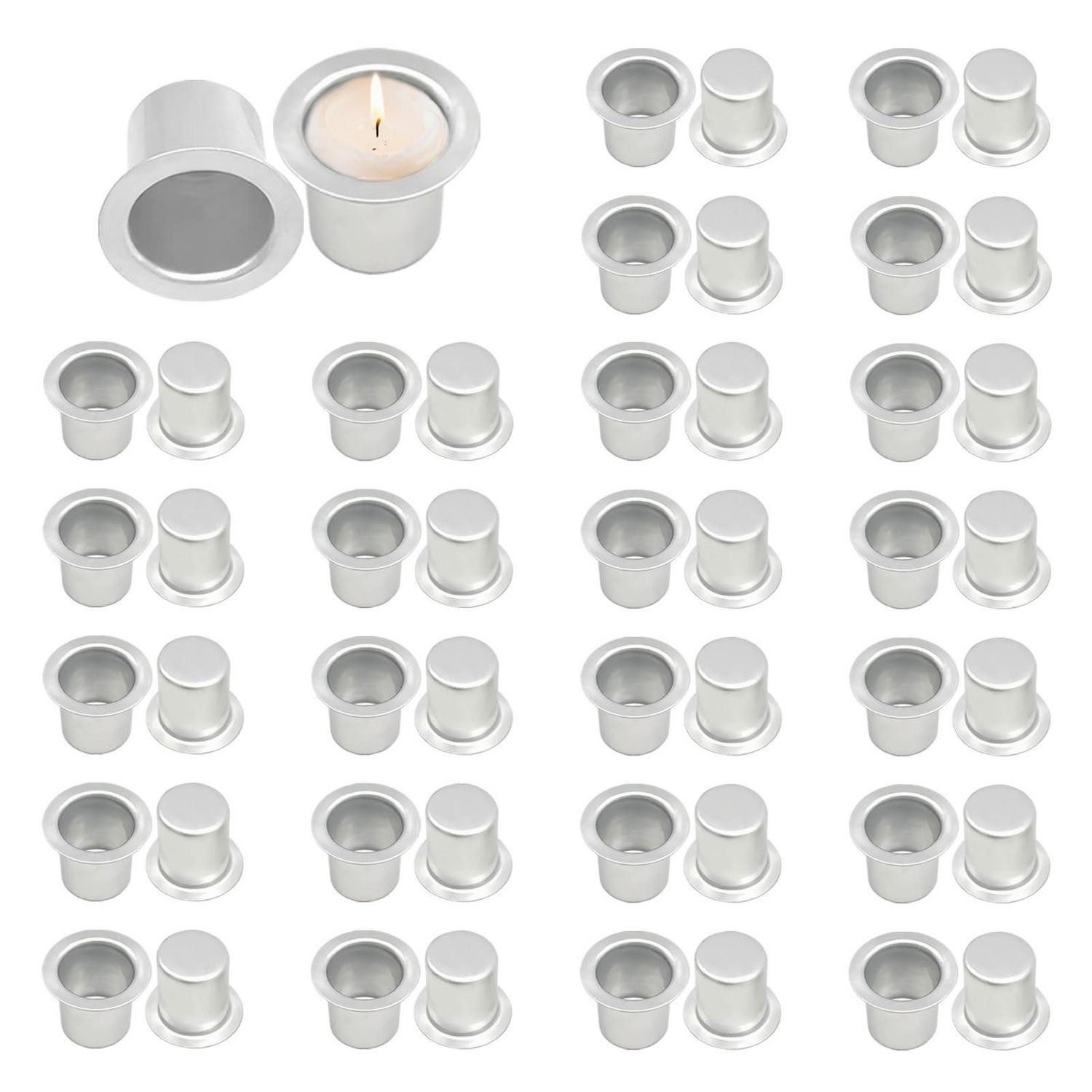 LuxusKollektion Kerzentülle Kerzenhalter Silber 50er-Set 11mm Innendurchmesser (50 St)