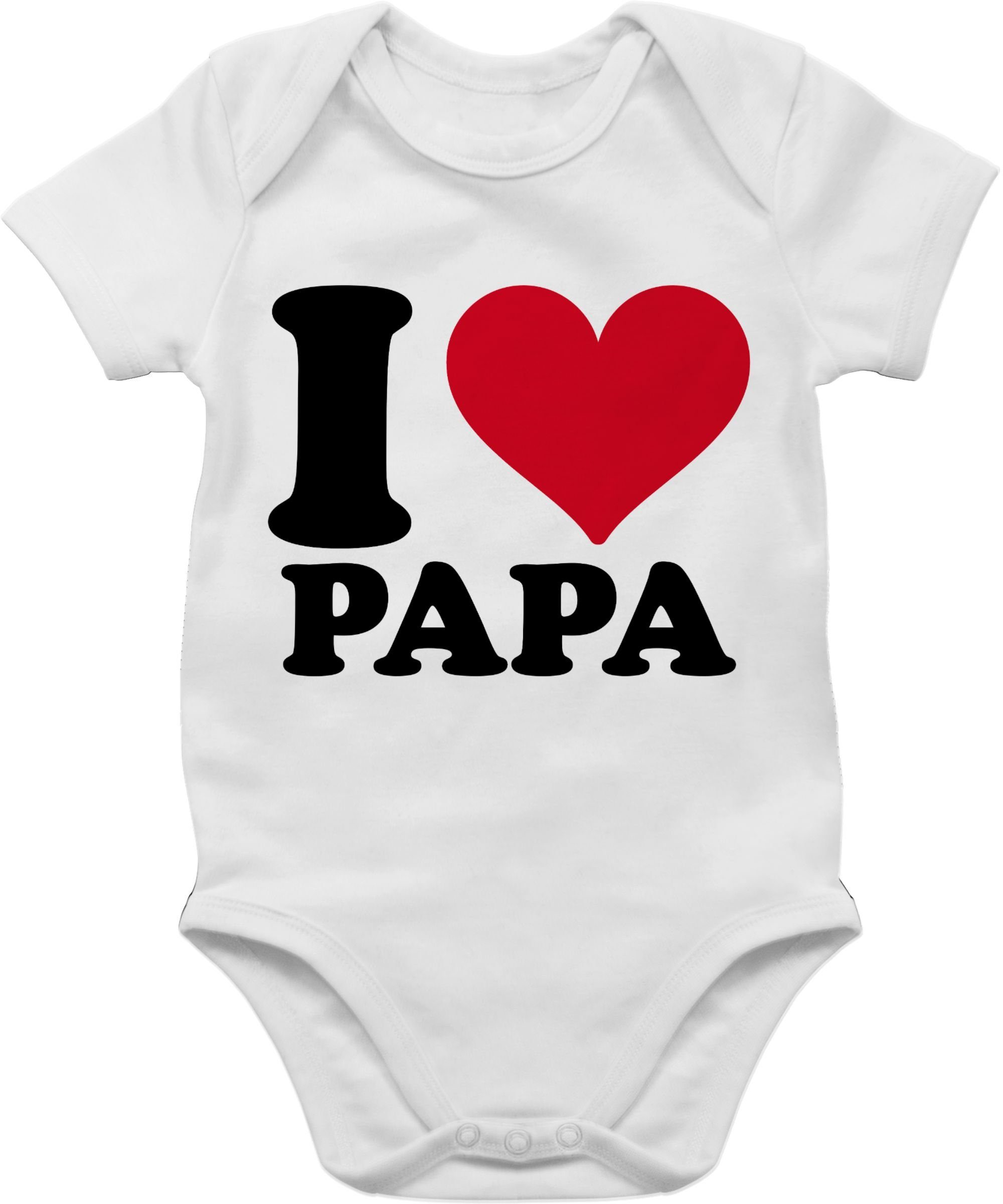 Shirtracer Shirtbody I Love Papa Geschenk Vatertag Baby 1 Weiß
