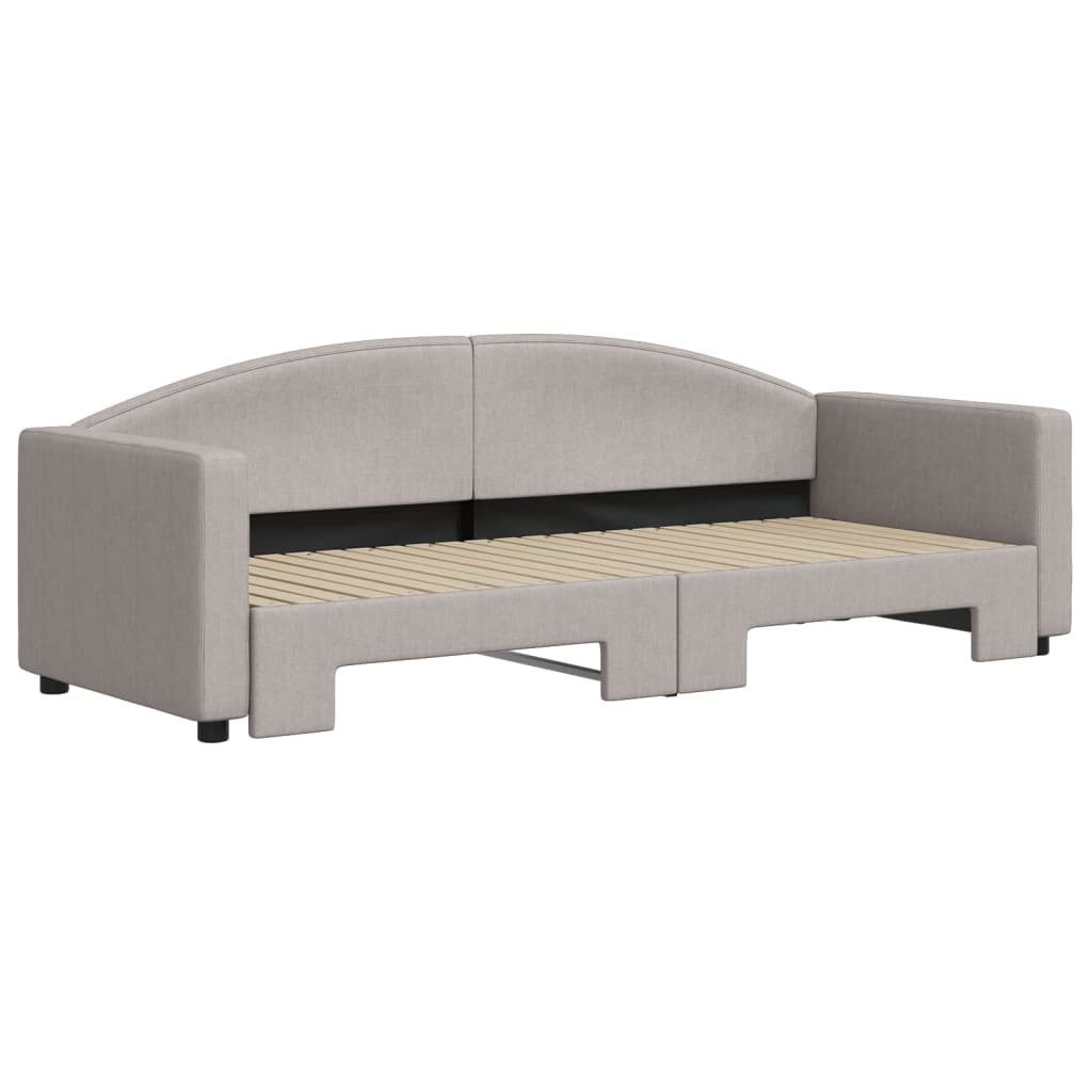 vidaXL Daybed, Tagesbett Ausziehbar Taupe 80x200 cm Stoff