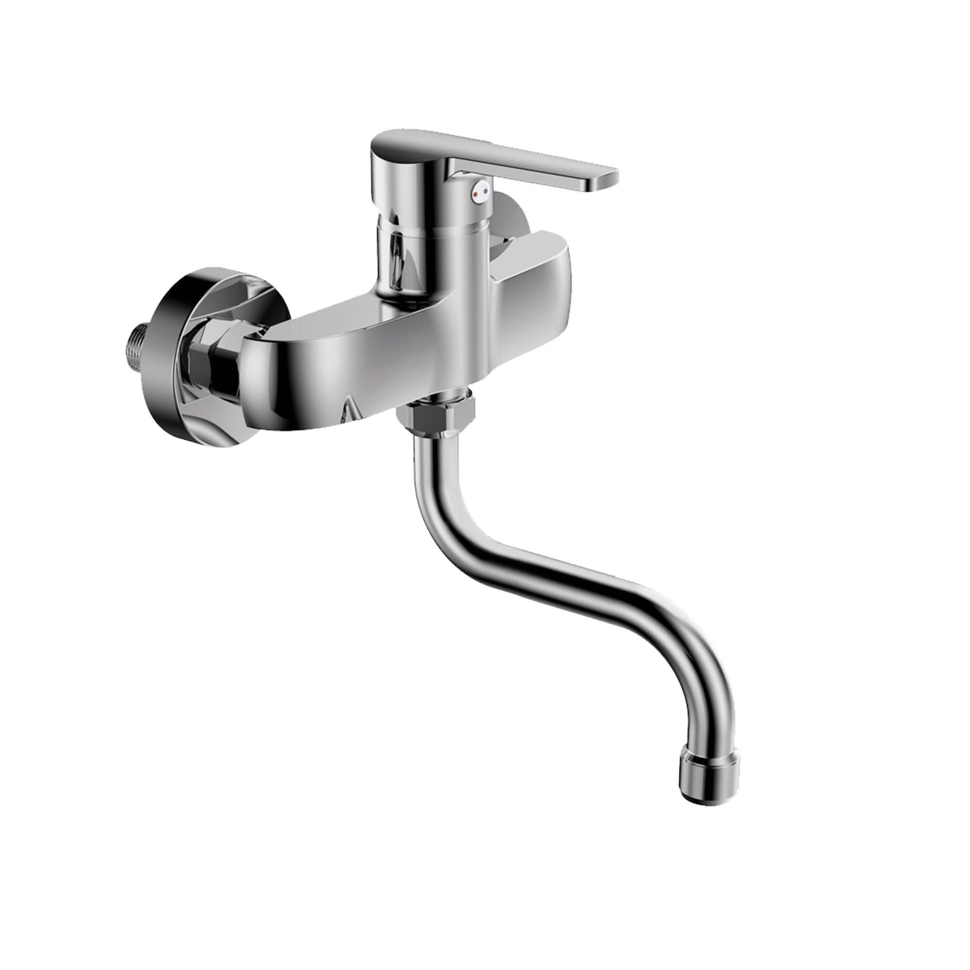 sam Design Küchenarmatur Wand Spültischbatterie BONO, mit 150 mm Schwenkauslauf, chrom